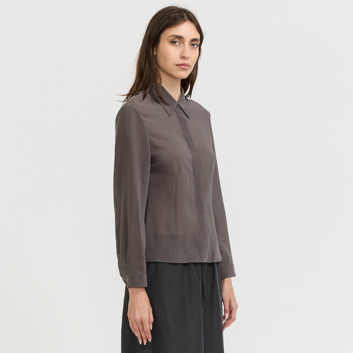 Sheer Cotton Shirt Grey