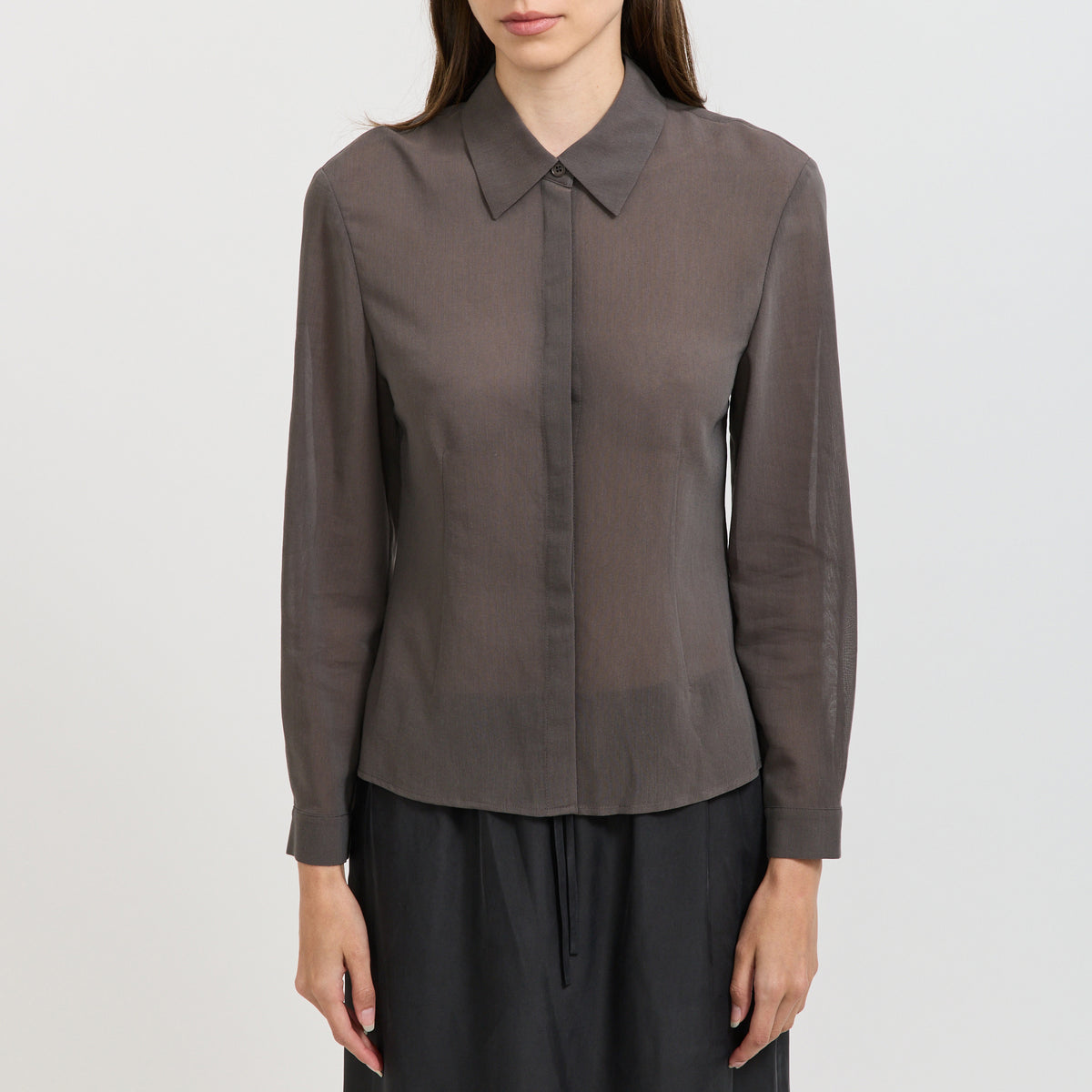 Sheer Cotton Shirt Grey