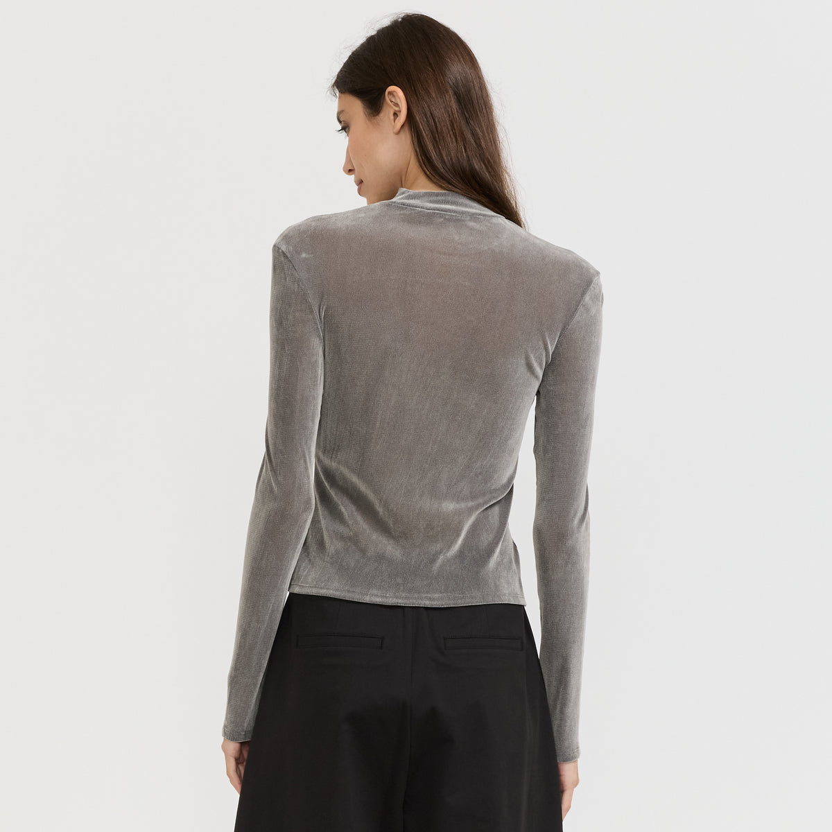 Mock Neck Top Grey