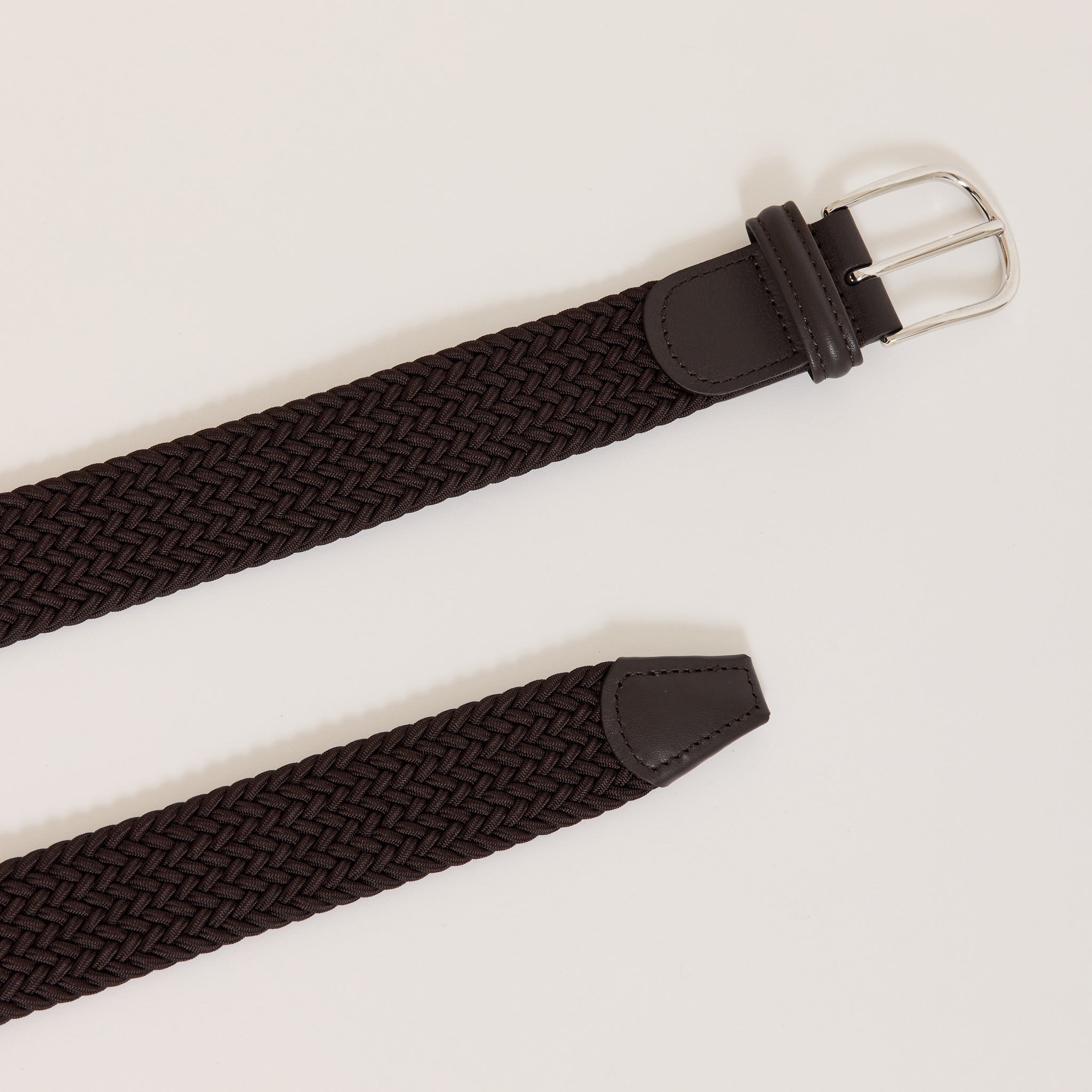 Classic Elastic Woven Belt Brown
