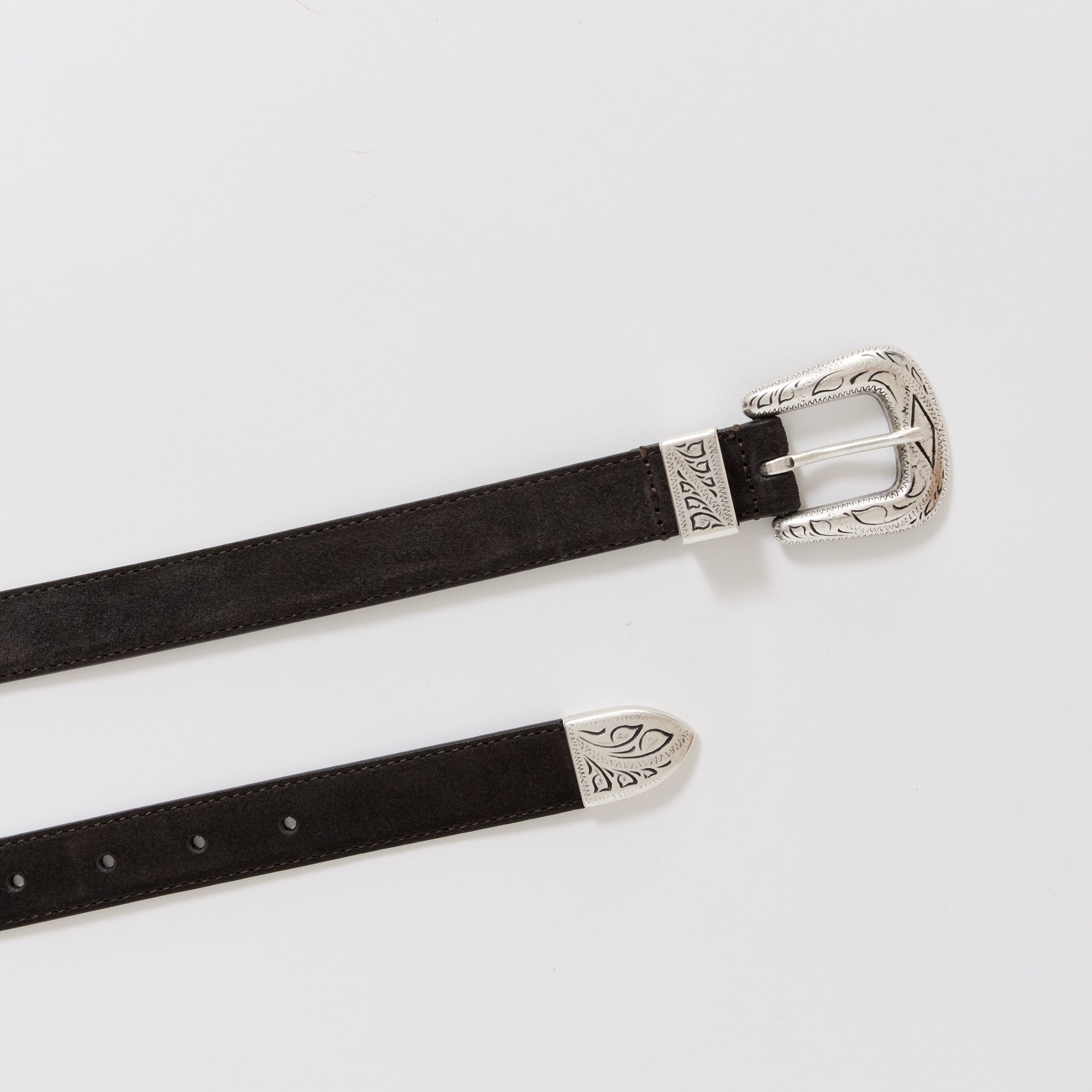 Western Suede Belt Black
