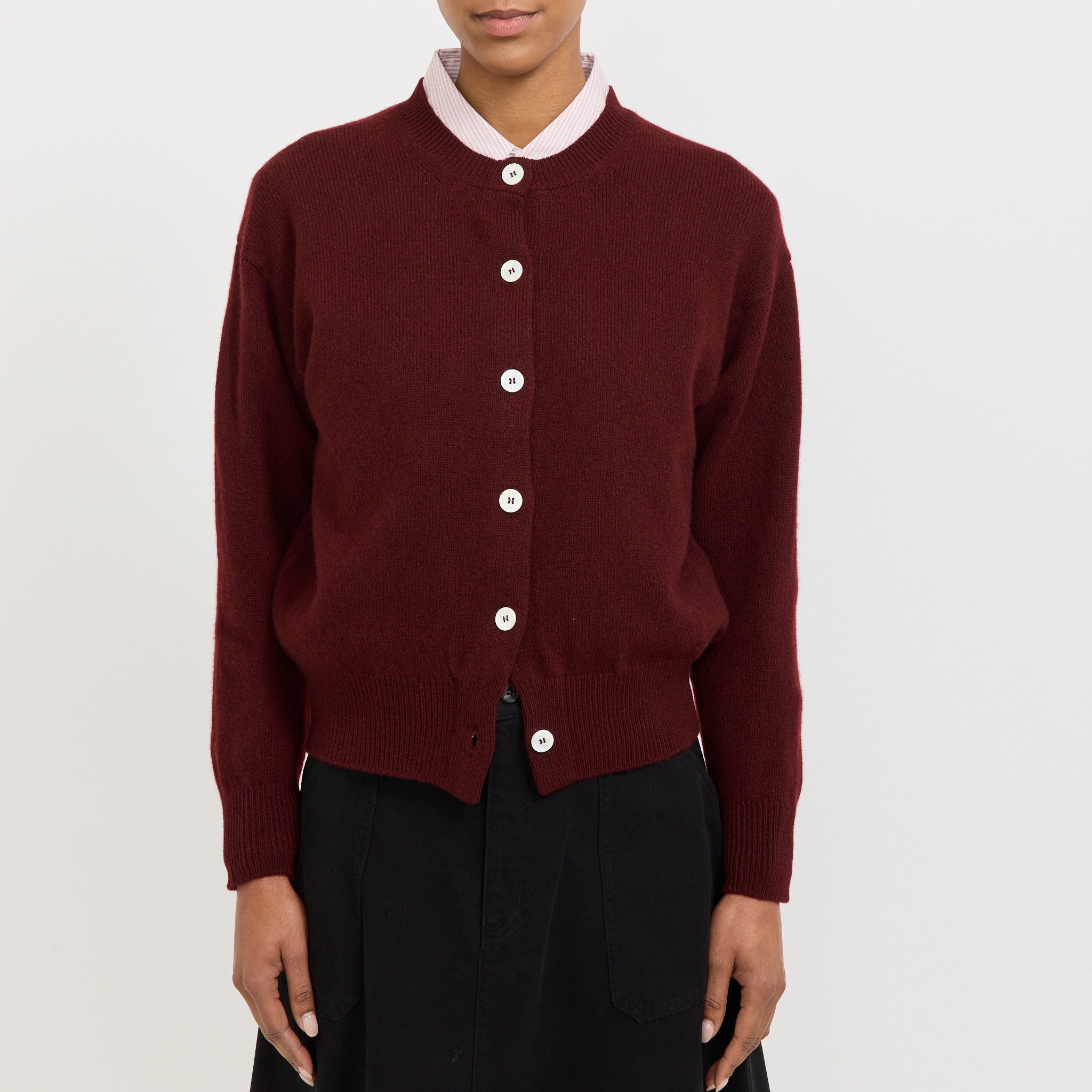 Ada Crewneck Cardigan Burgundy