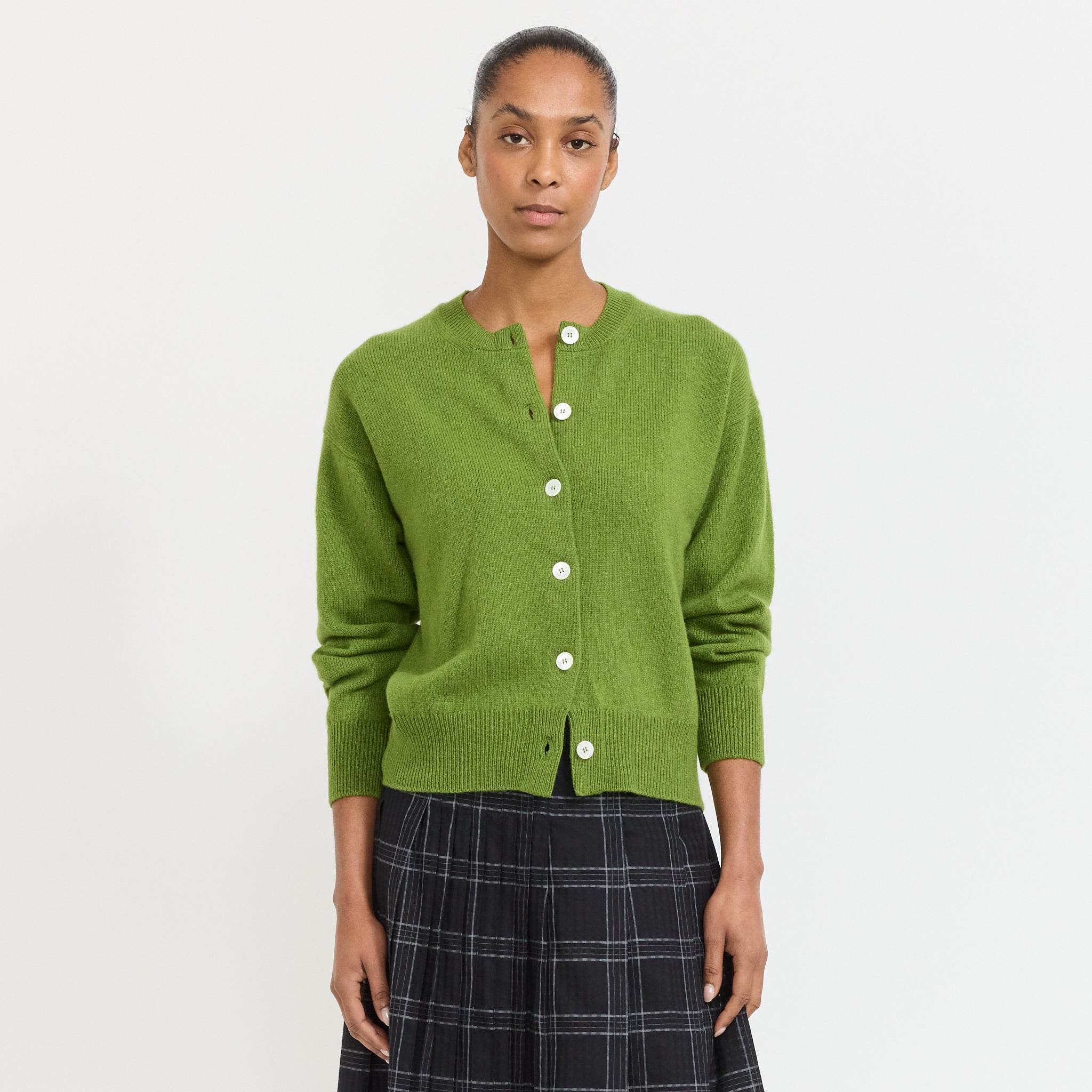 &Daughter Ada Crewneck Cardigan Green | Maplestore