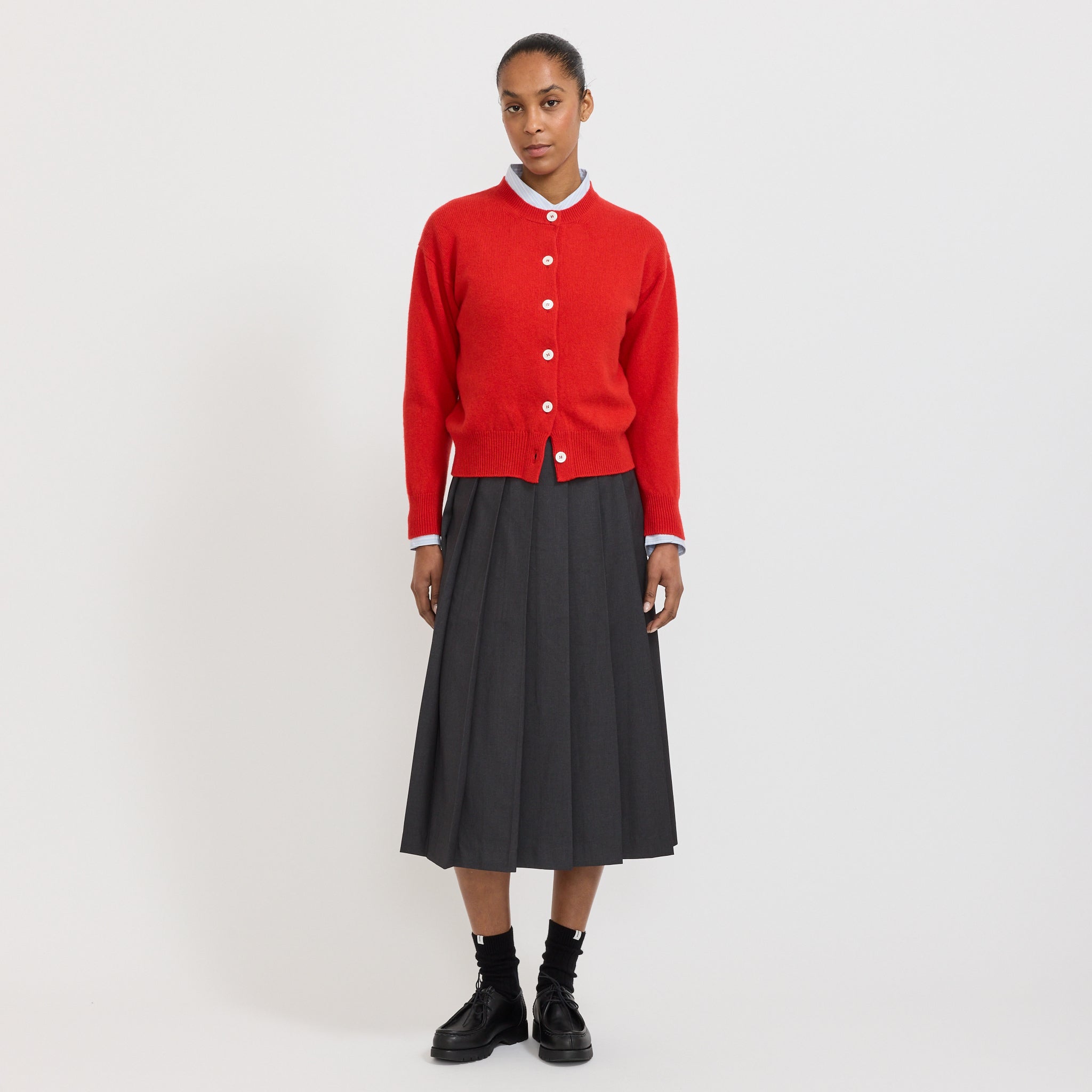 Ada Crewneck Cardigan Poppy Red