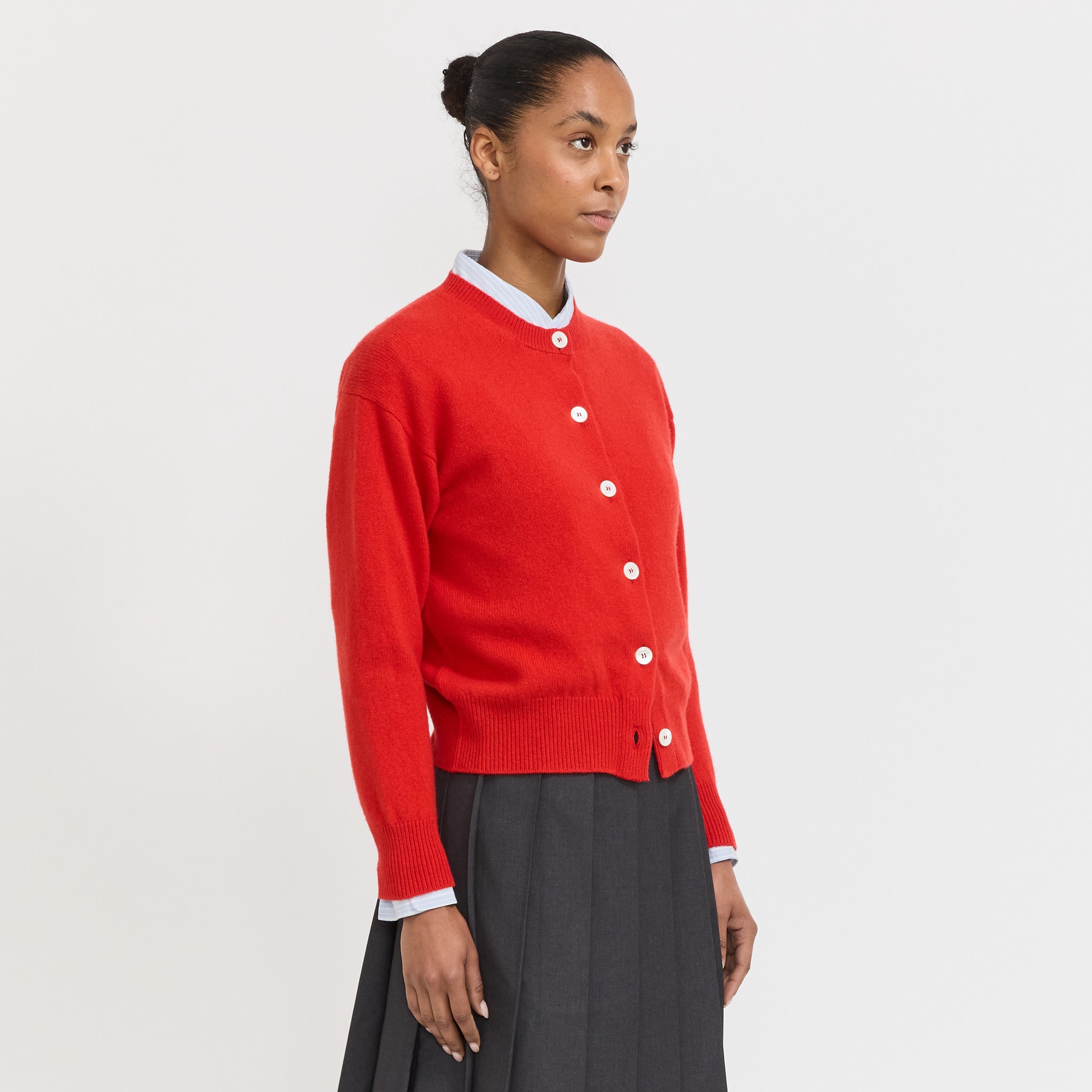 Ada Crewneck Cardigan Poppy Red