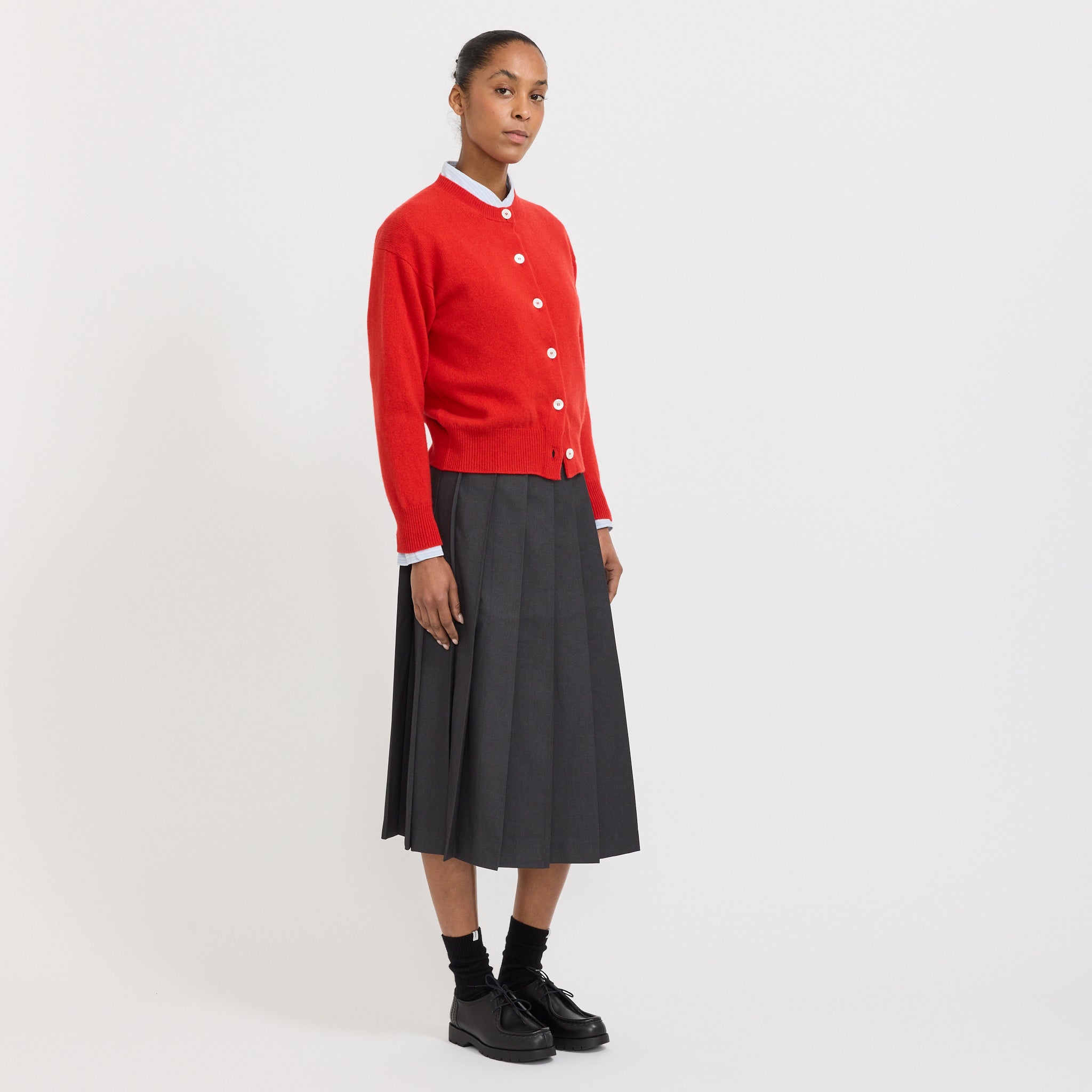 Ada Crewneck Cardigan Poppy Red