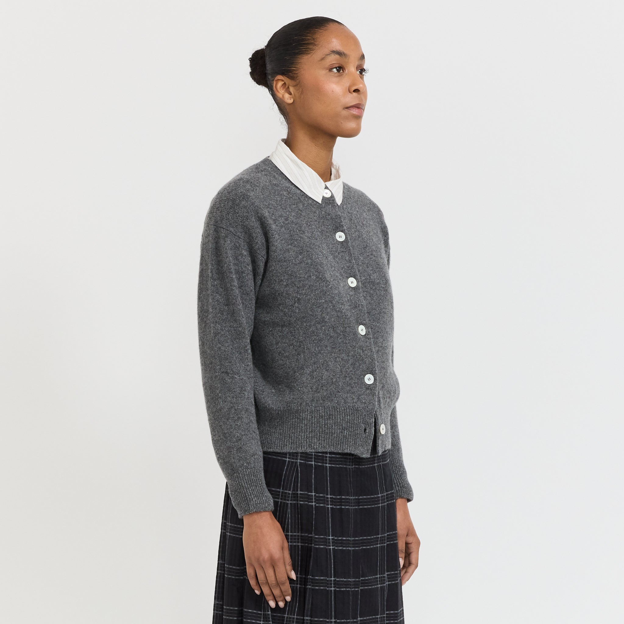 Ada Crewneck Cardigan Derby Grey
