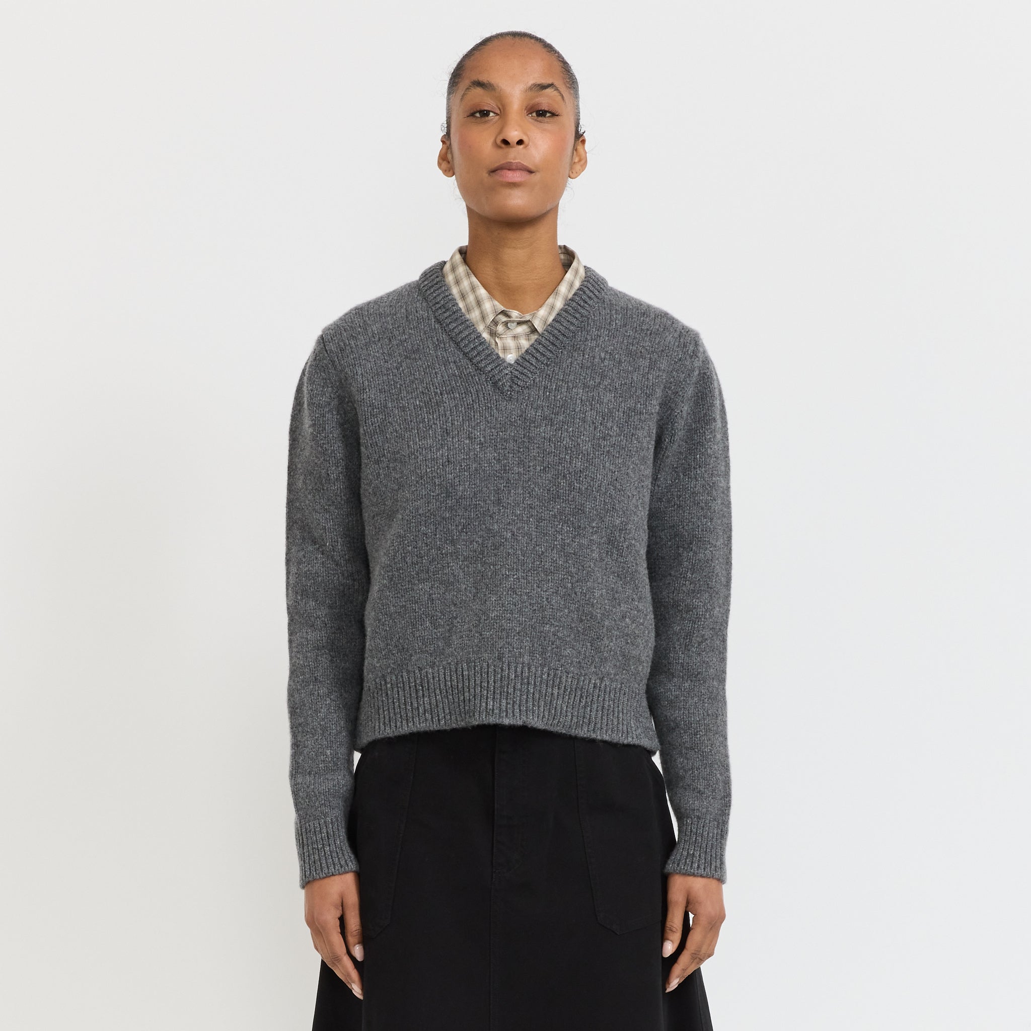 Glenn V-Neck Derby Grey