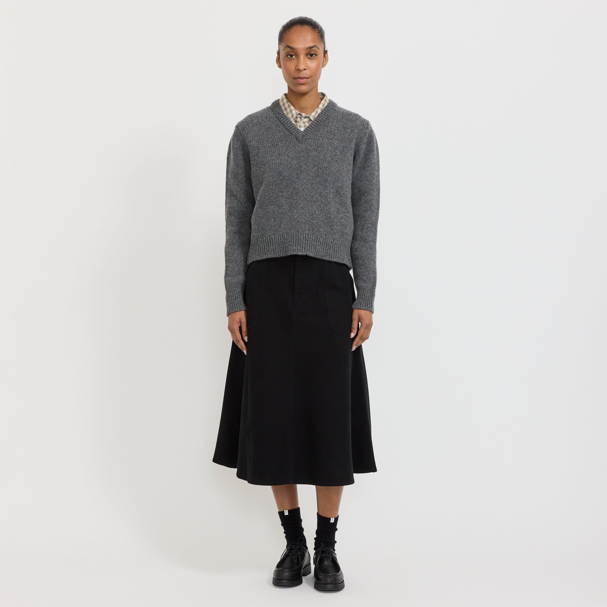 Glenn V-Neck Derby Grey