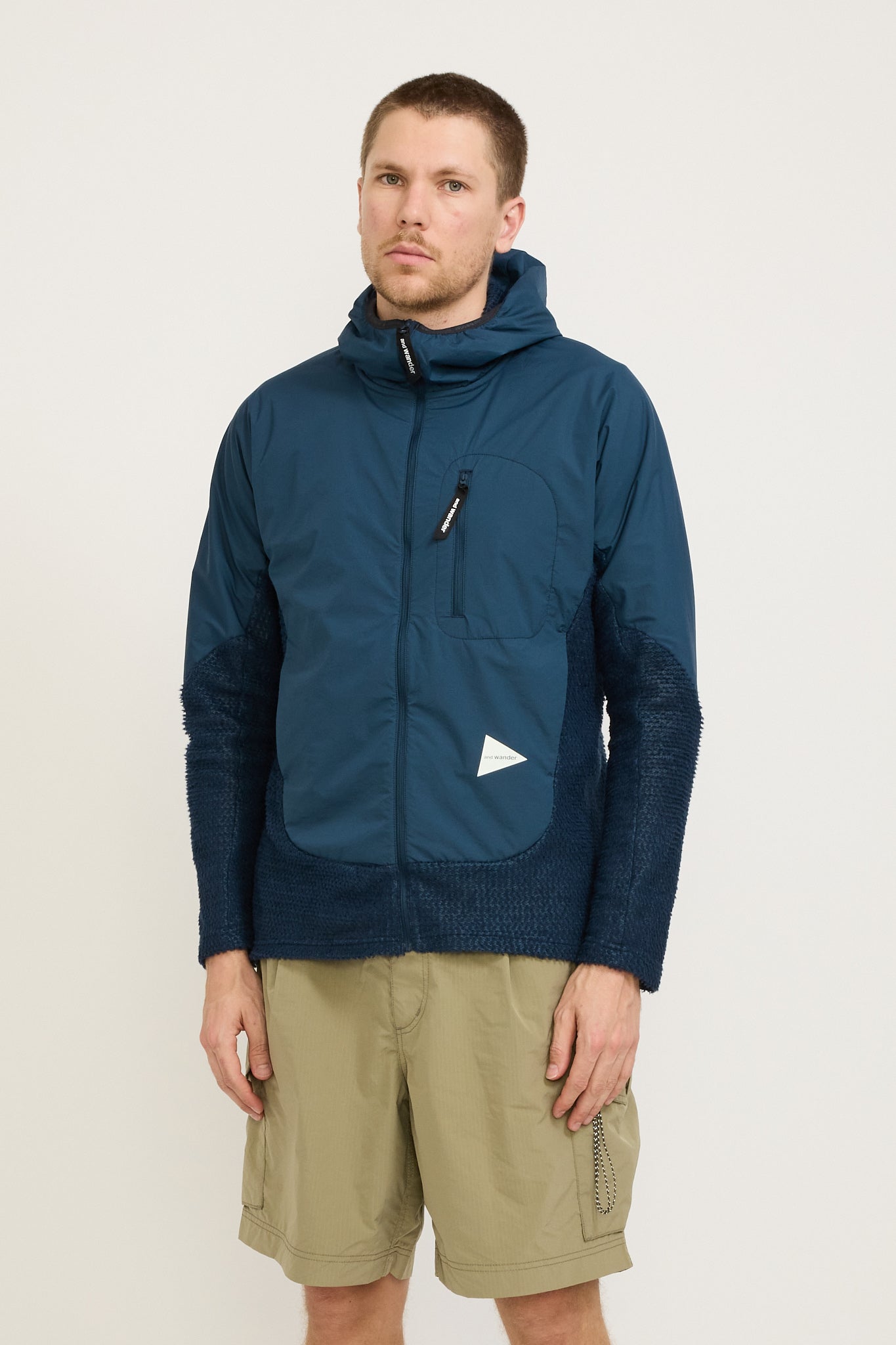 And Wander | Alpha Direct Full Zip Hoodie Navy | Maplestore