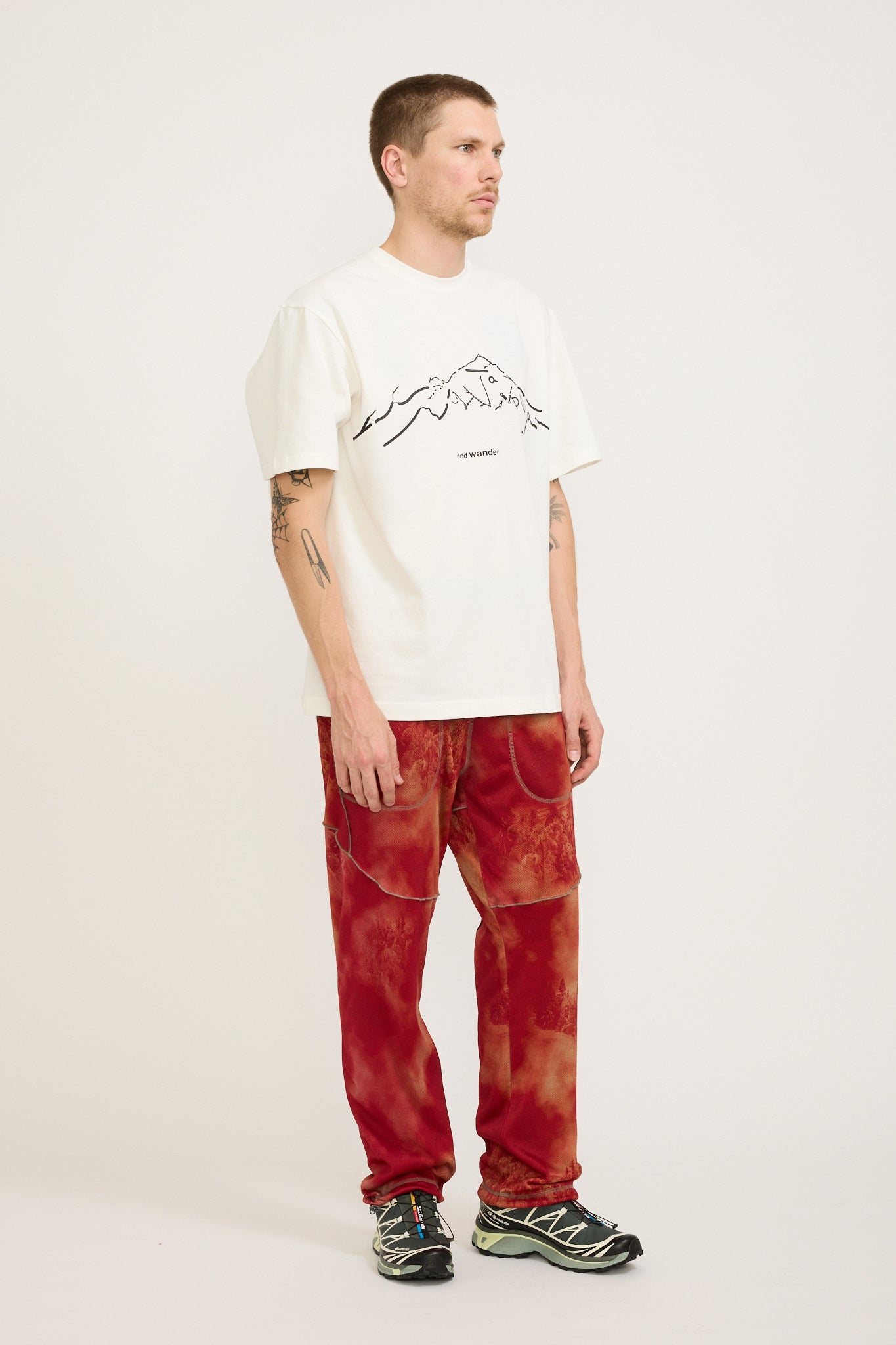 And Wander | Printed Octa Pants Red | Maplestore