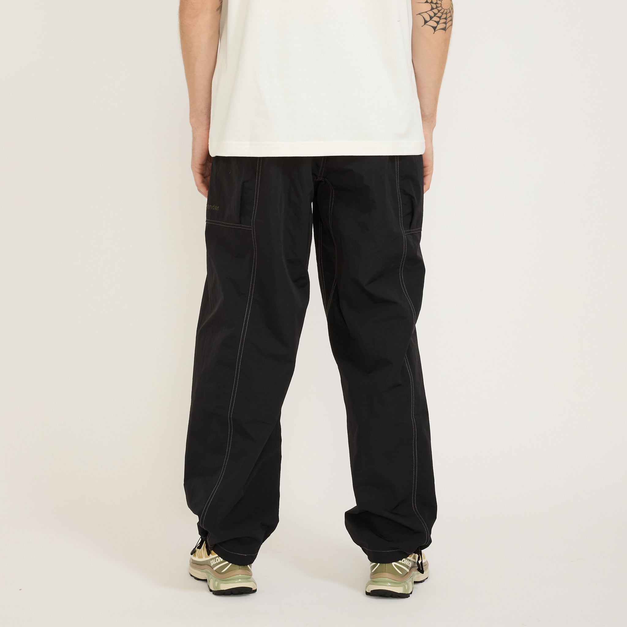 And Wander | Crinkled Nylon Pants Black | Maplestore