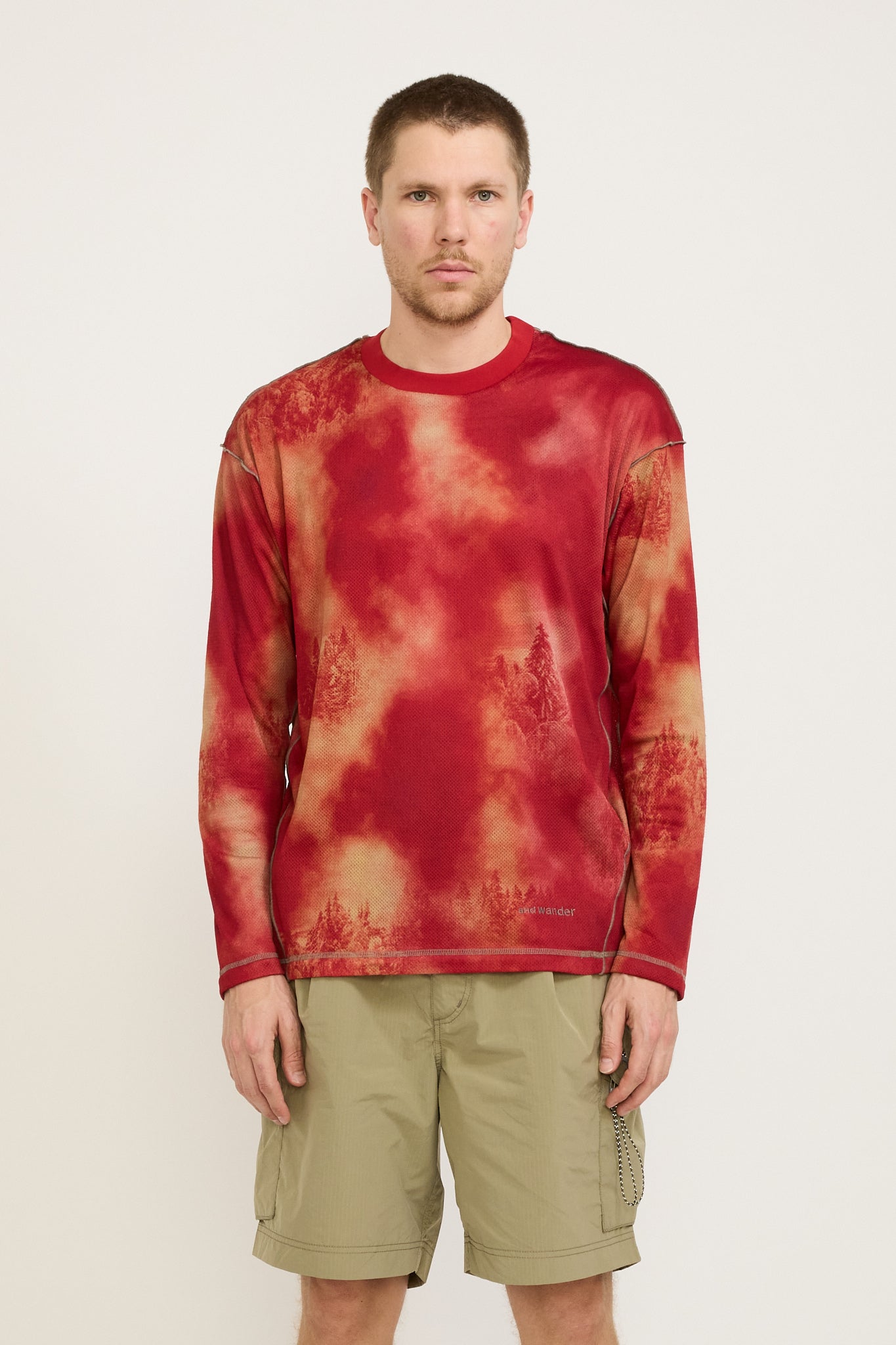 And Wander | Printed Octa Pullover Red | Maplestore