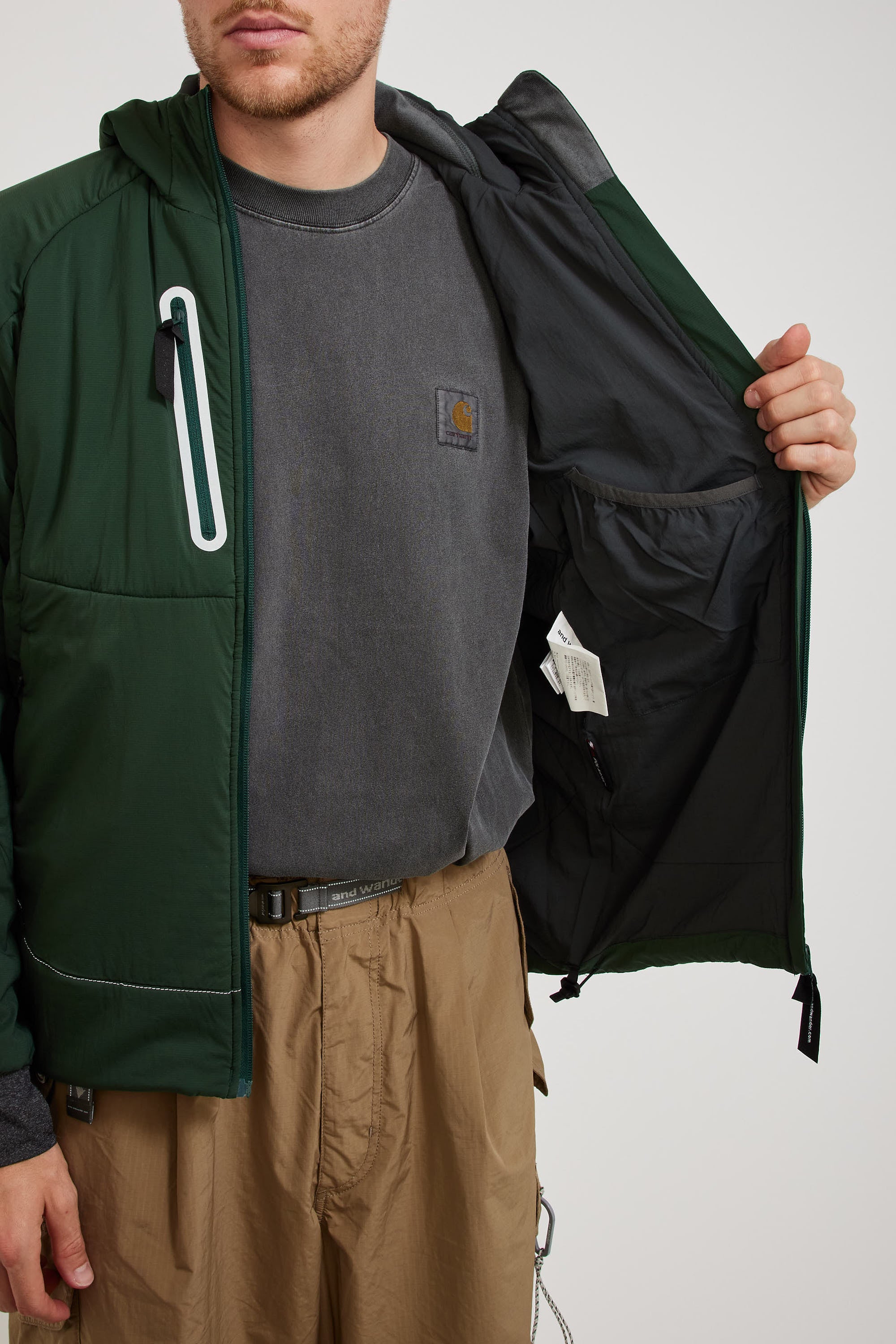 And Wander | Alpha AIR Hoodie Green | Maplestore