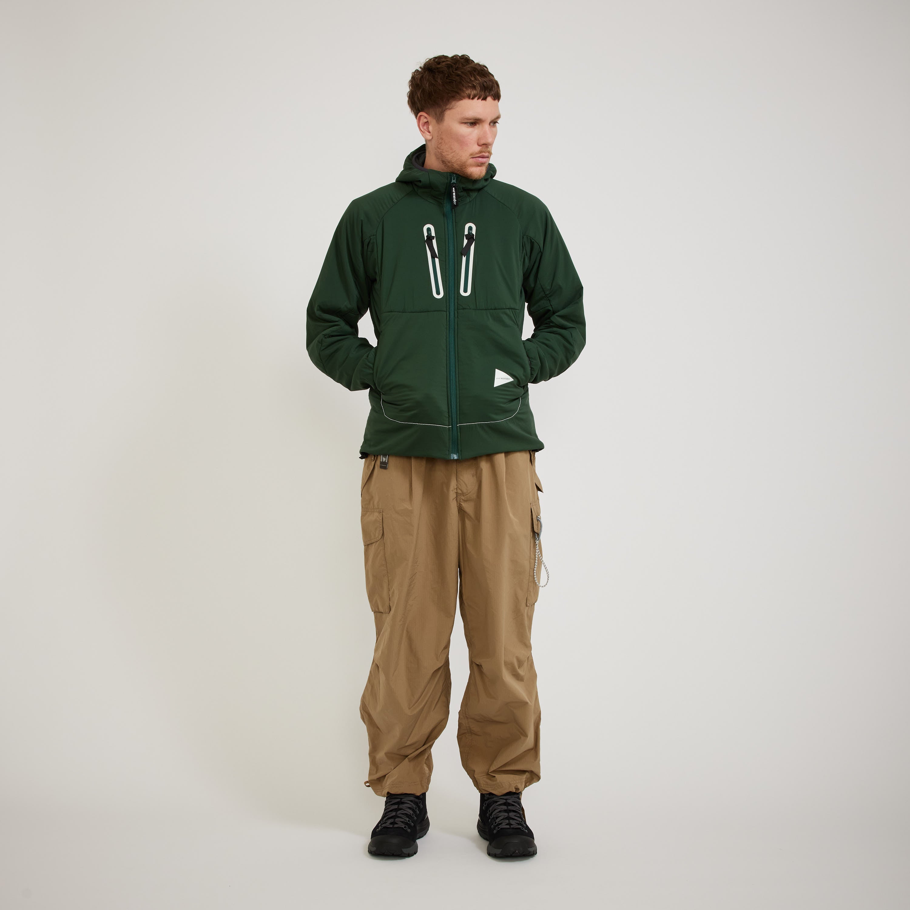 And Wander | Alpha AIR Hoodie Green | Maplestore