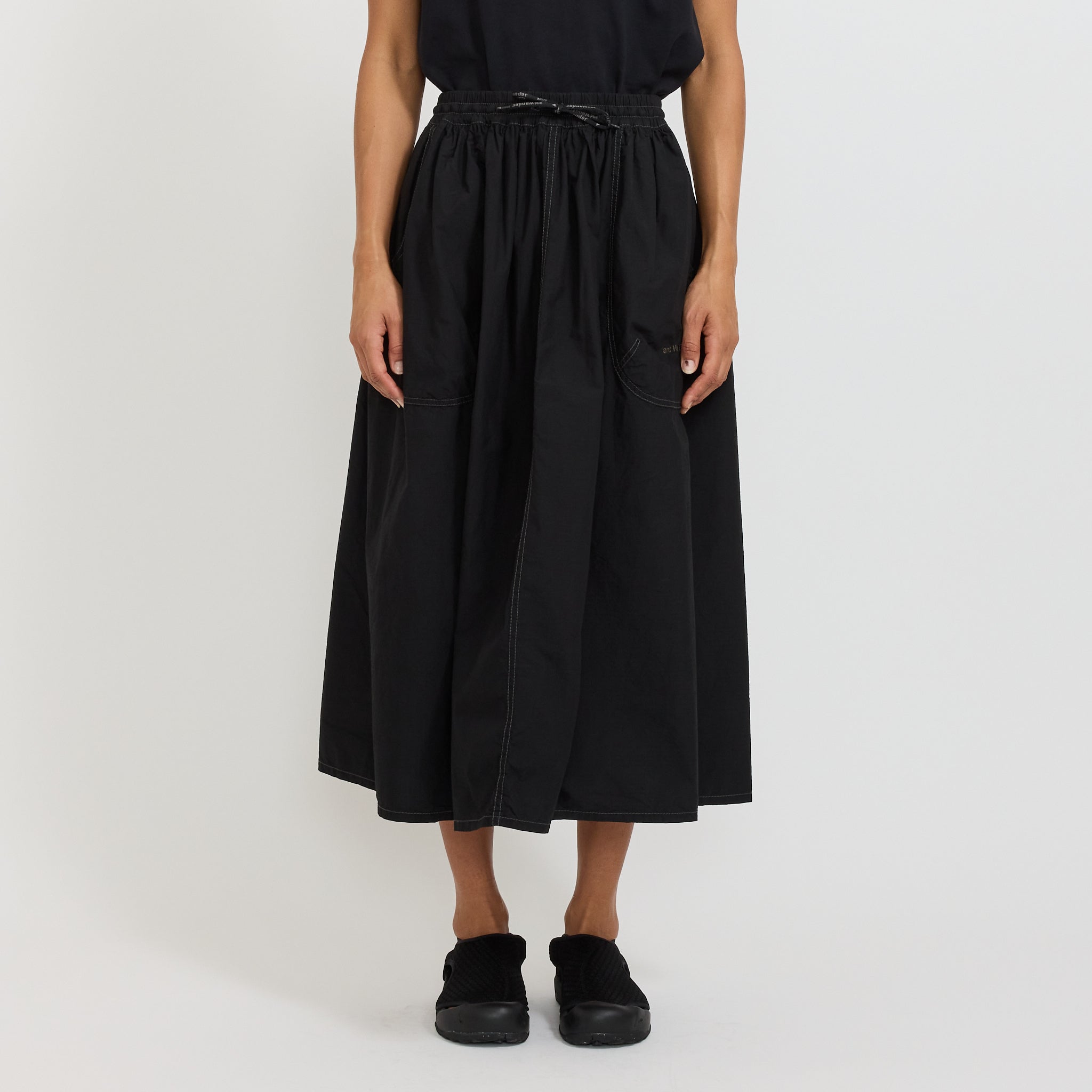 And Wander | Cordura Cotton Rip Skirt Black | Maplestore