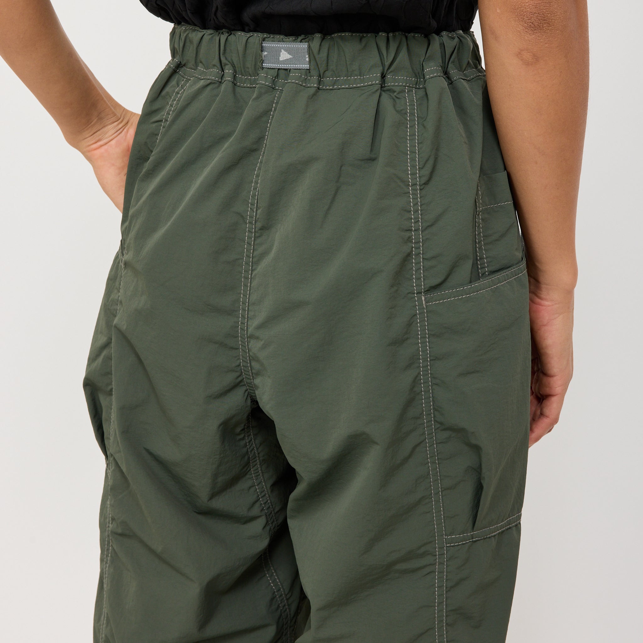 Crinkled Nylon Pants Dark Grey