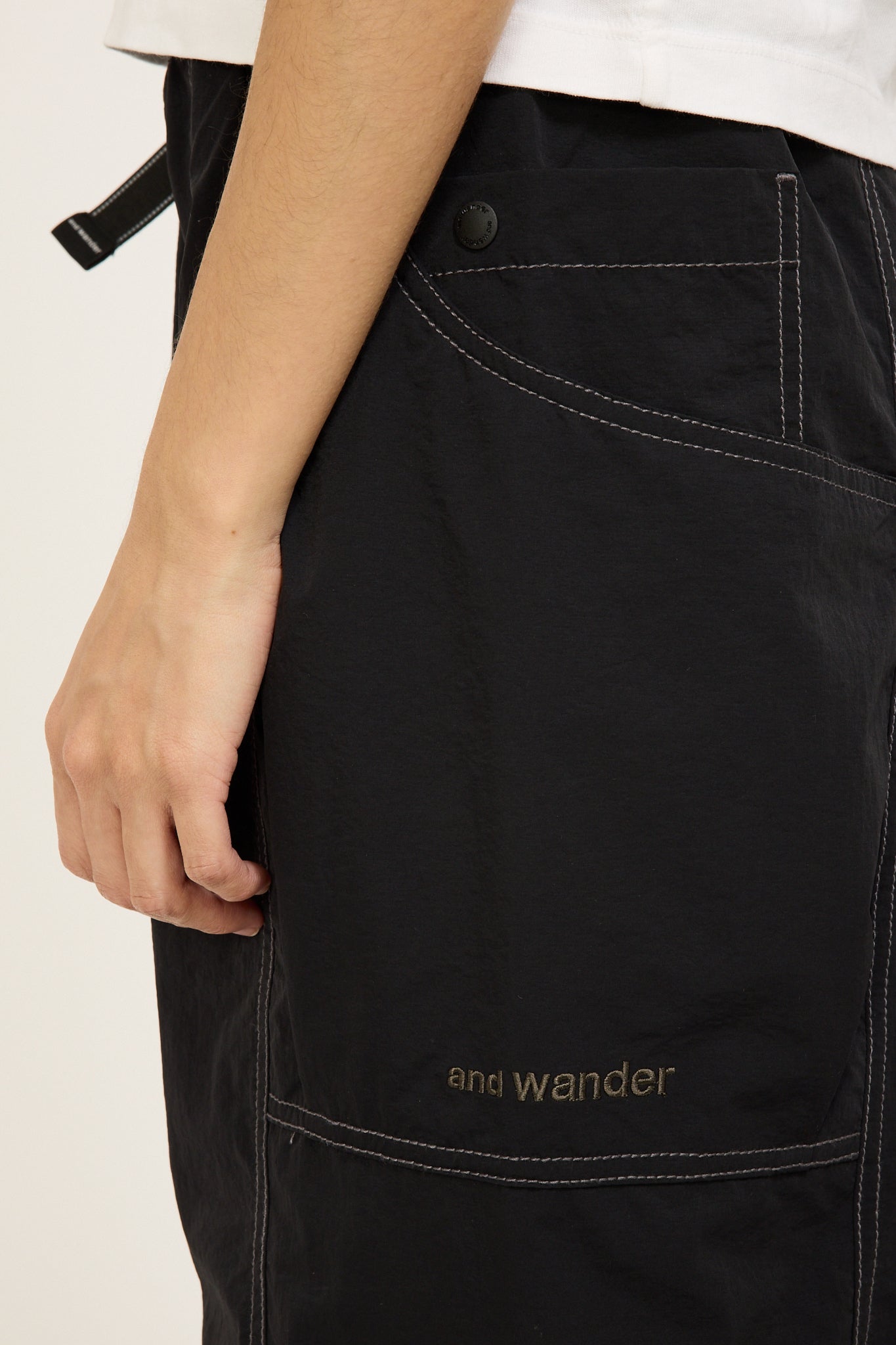 And Wander | Crinkled Nylon Pants Black Womens | Maplestore