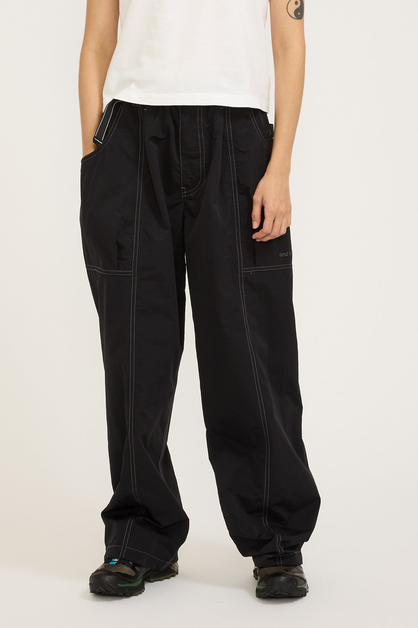 And Wander | Crinkled Nylon Pants Black Womens | Maplestore