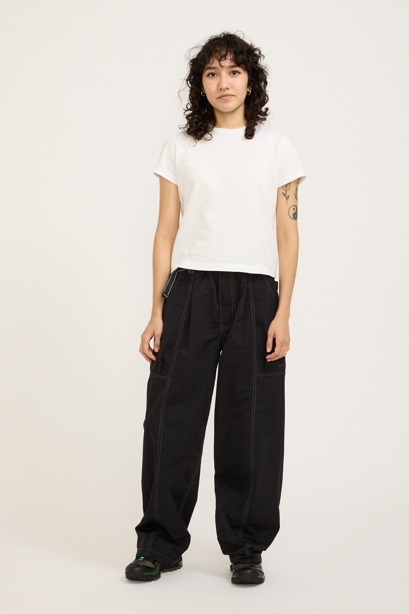 And Wander | Crinkled Nylon Pants Black Womens | Maplestore