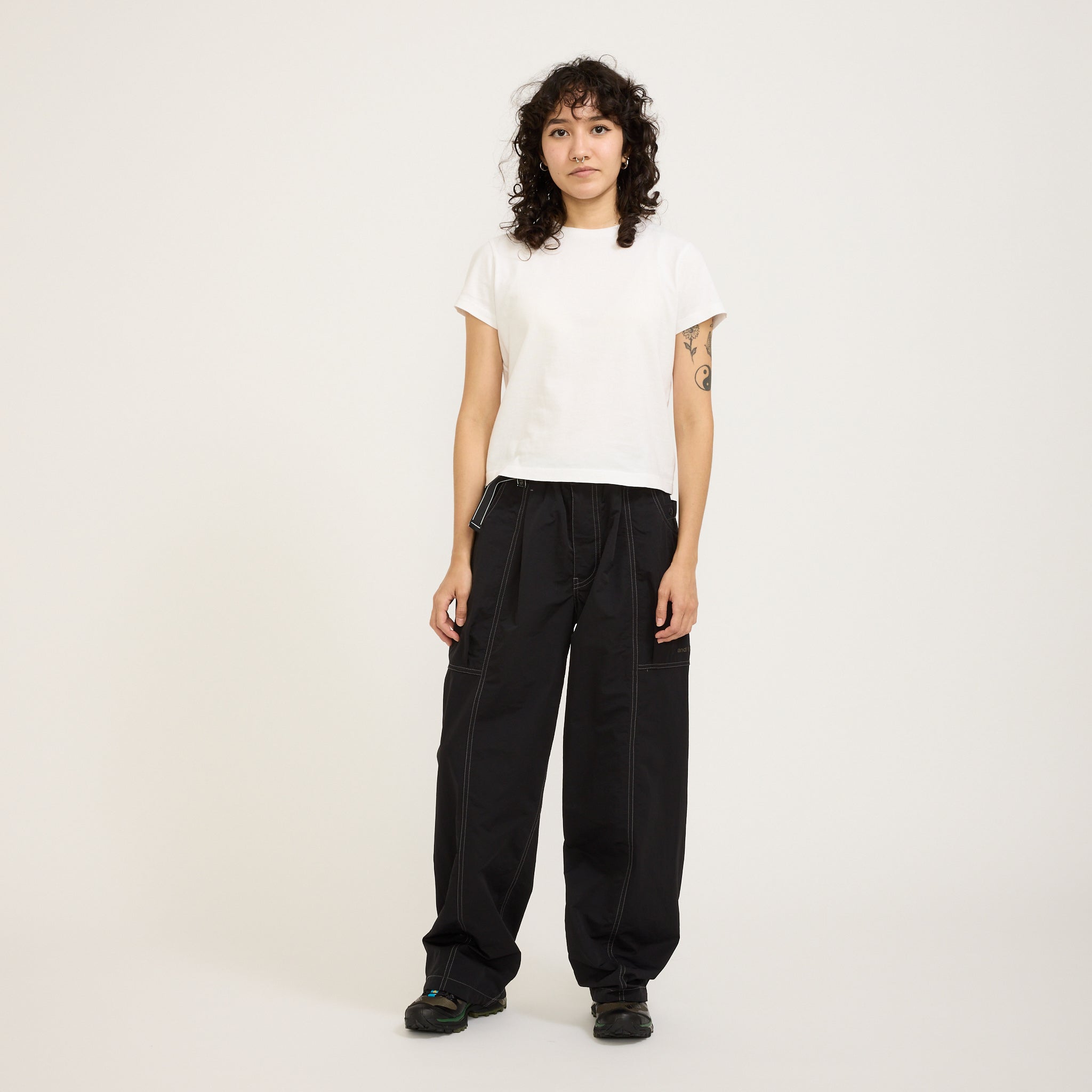 And Wander | Crinkled Nylon Pants Black Womens | Maplestore