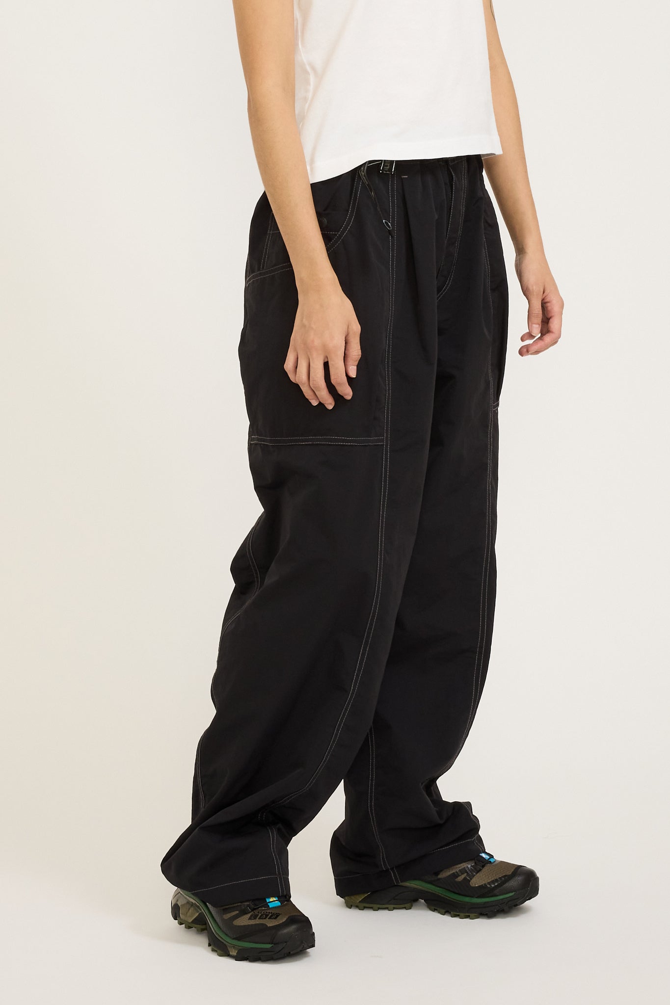 And Wander | Crinkled Nylon Pants Black Womens | Maplestore