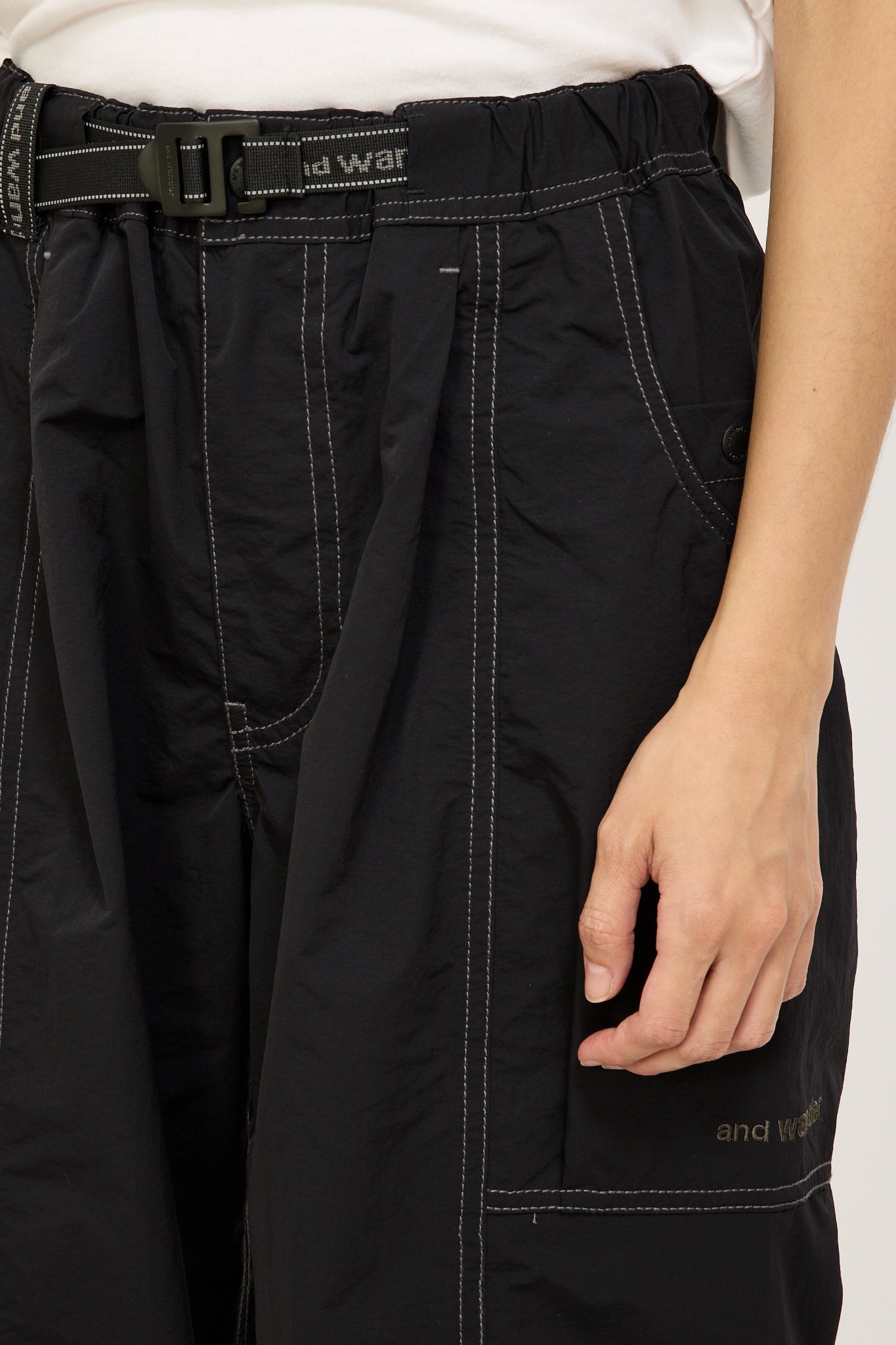 And Wander | Crinkled Nylon Pants Black Womens | Maplestore