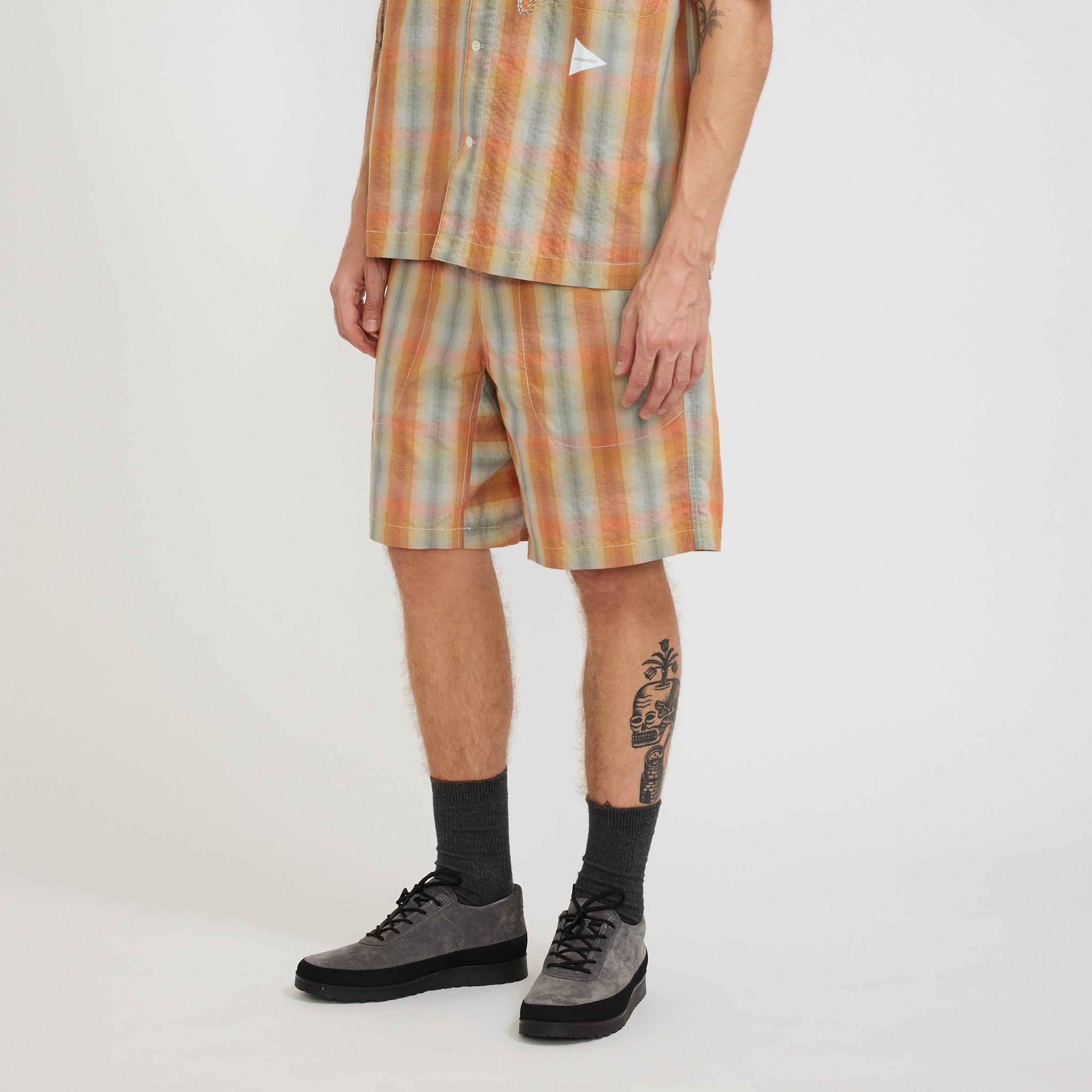 Dry Check Short Pants Orange