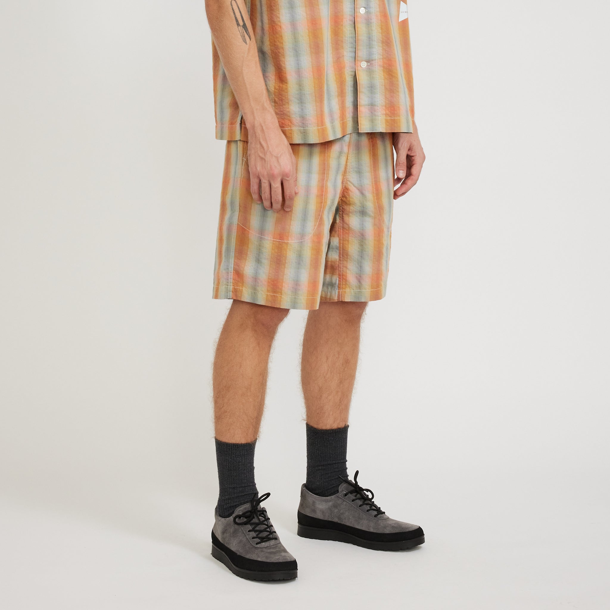 Dry Check Short Pants Orange