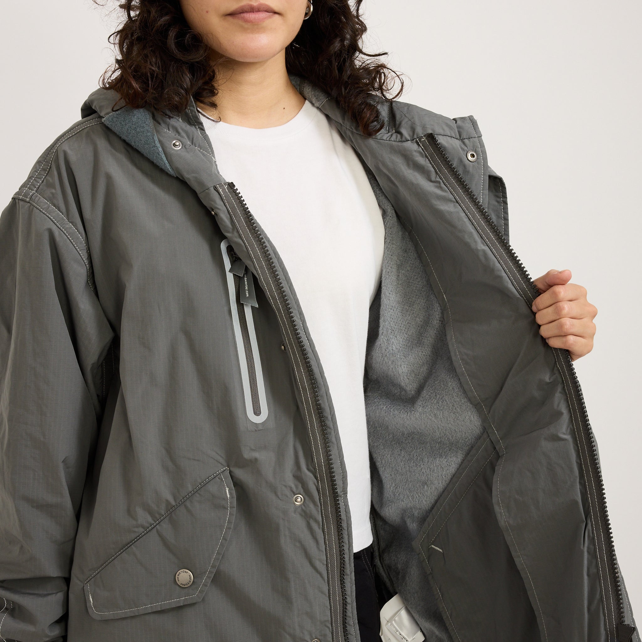 And Wander | Fishtail Octa Coat Grey Womens | Maplestore