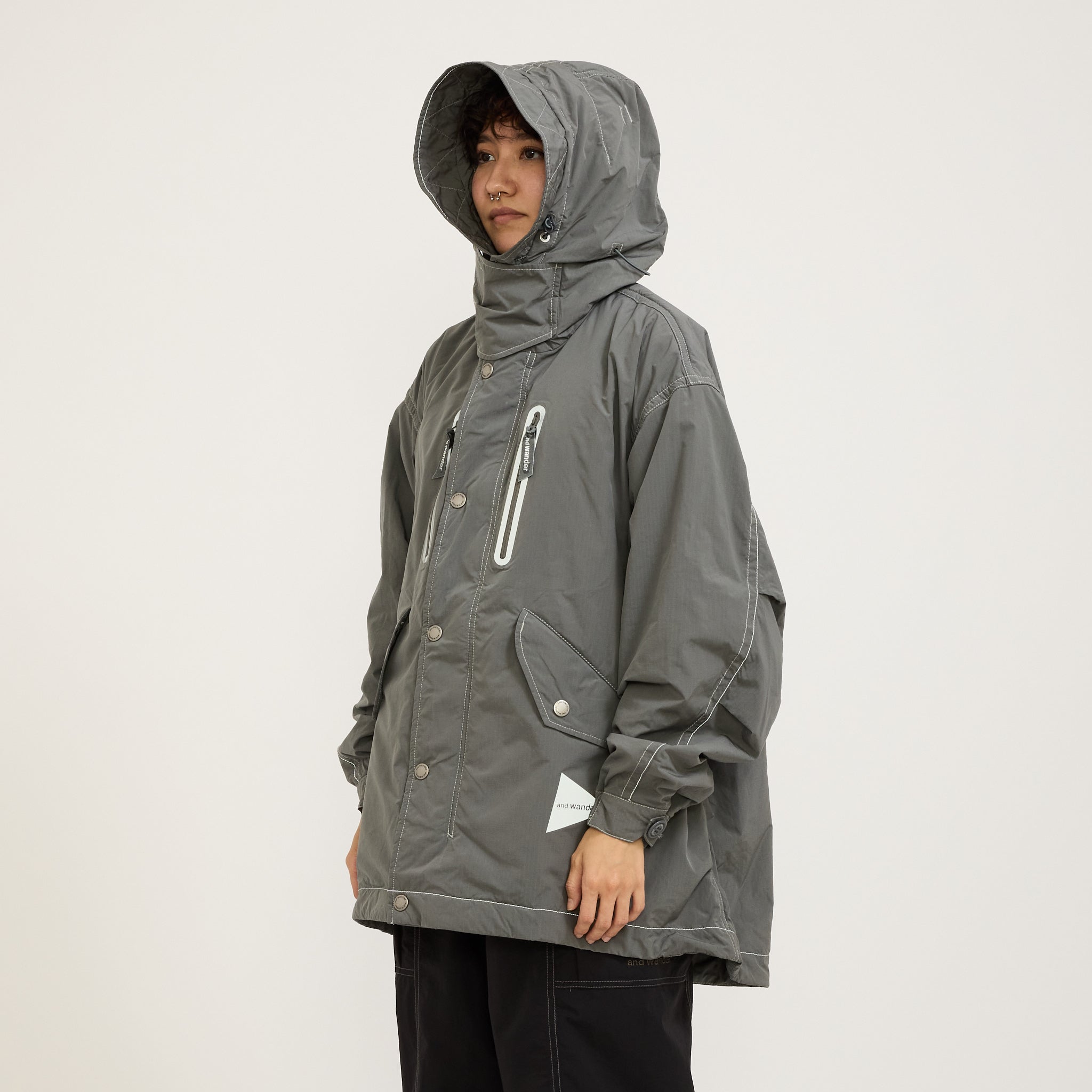 And Wander | Fishtail Octa Coat Grey Womens | Maplestore