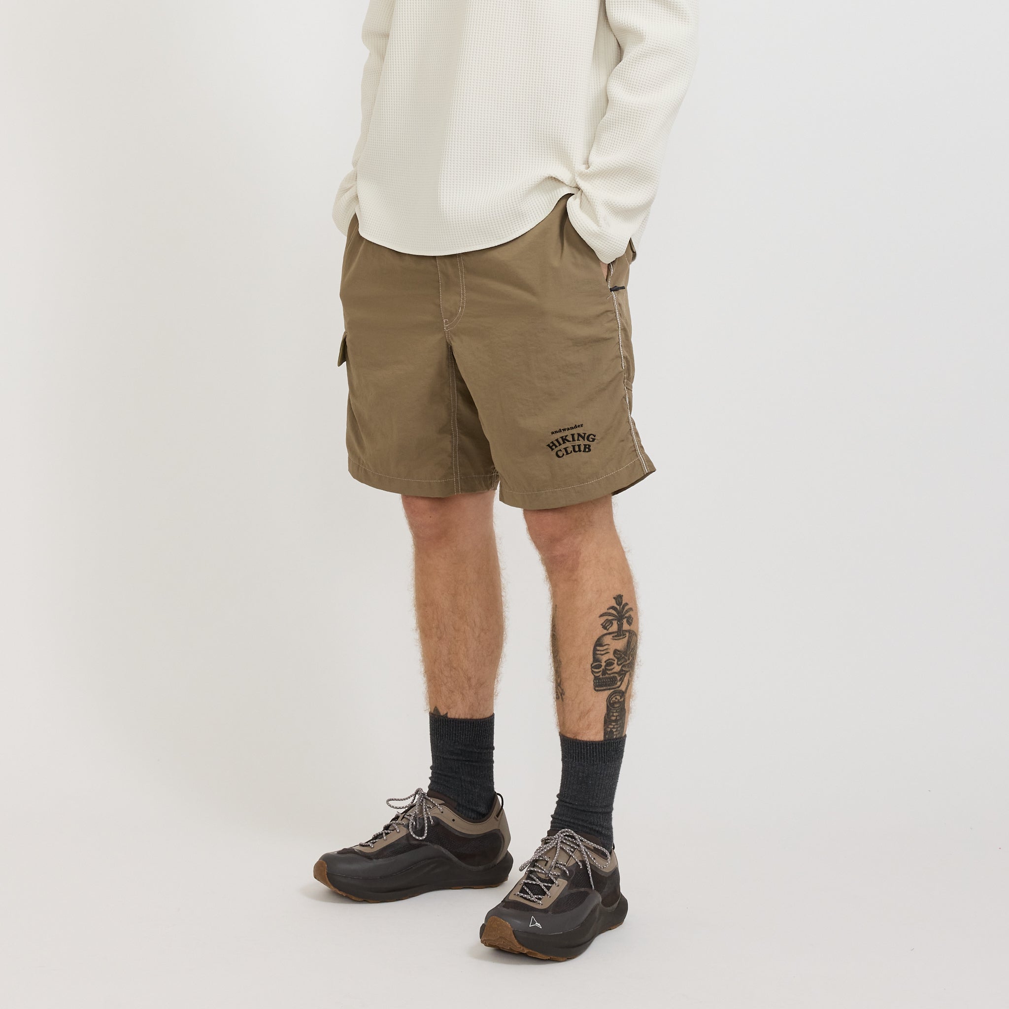 And Wander Hiking Club Ny Taffeta Hiker Short Pants Beige
