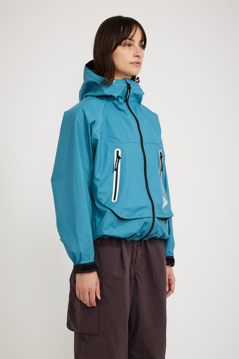 And Wander Loose Fitting Rain Jacket Light Blue Womens | Maplestore