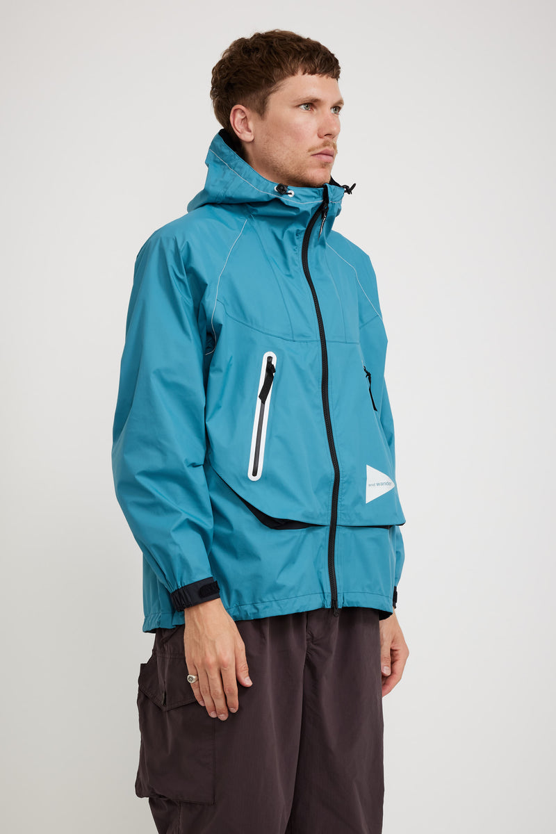 And Wander Loose Fitting Rain Jacket Light Blue | Maplestore