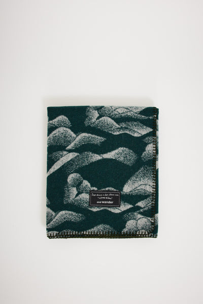 And Wander | Mountain Camo Wool Blanket Small Green | Maplestore