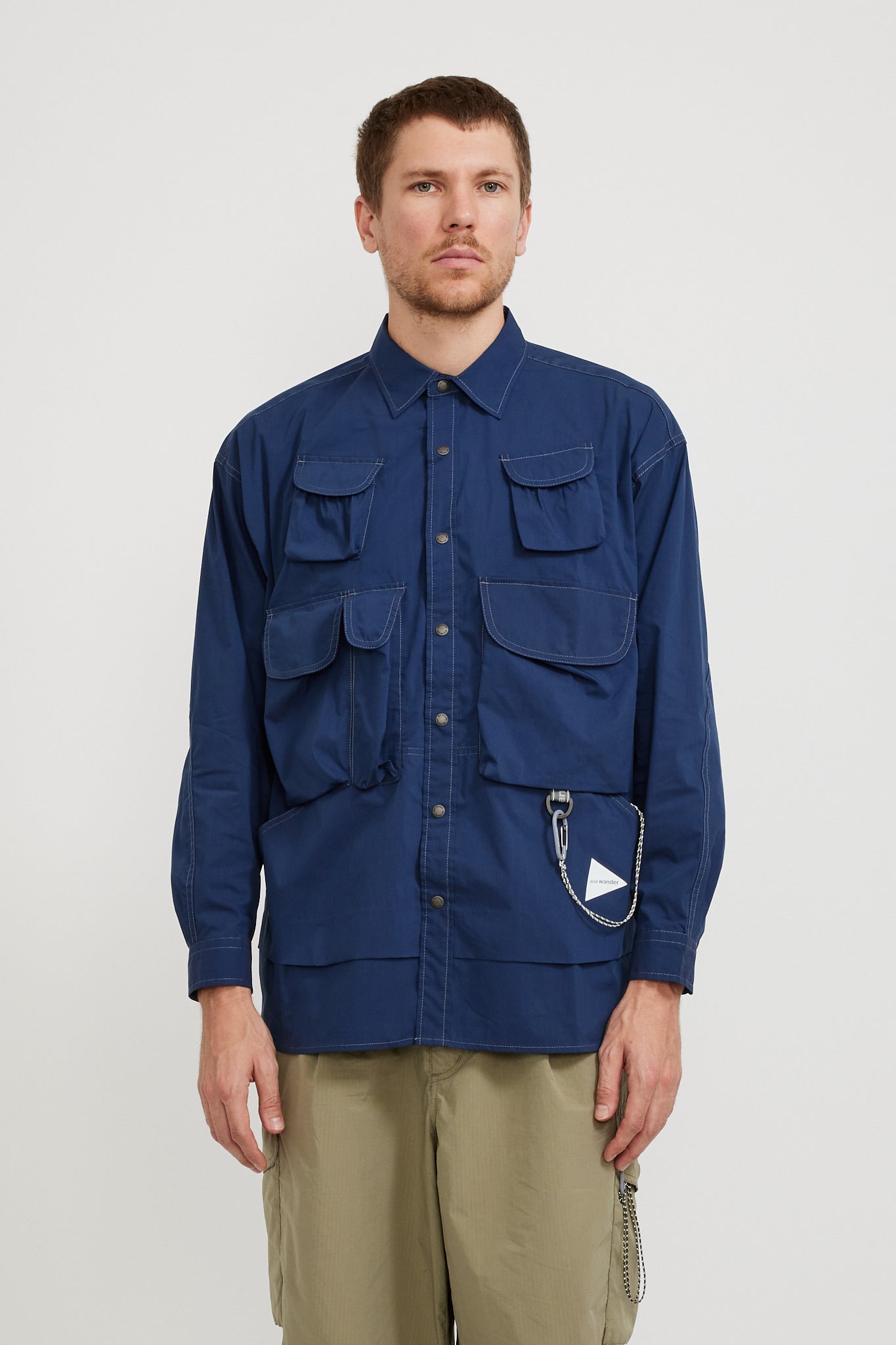 And Wander | Multi Pocket Shirt Blue | Maplestore