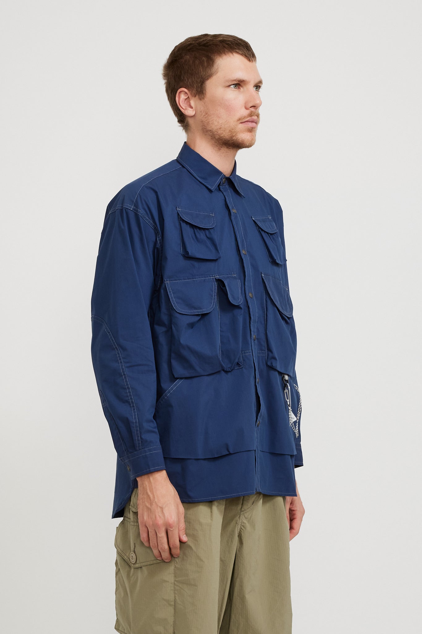 And Wander | Multi Pocket Shirt Blue | Maplestore