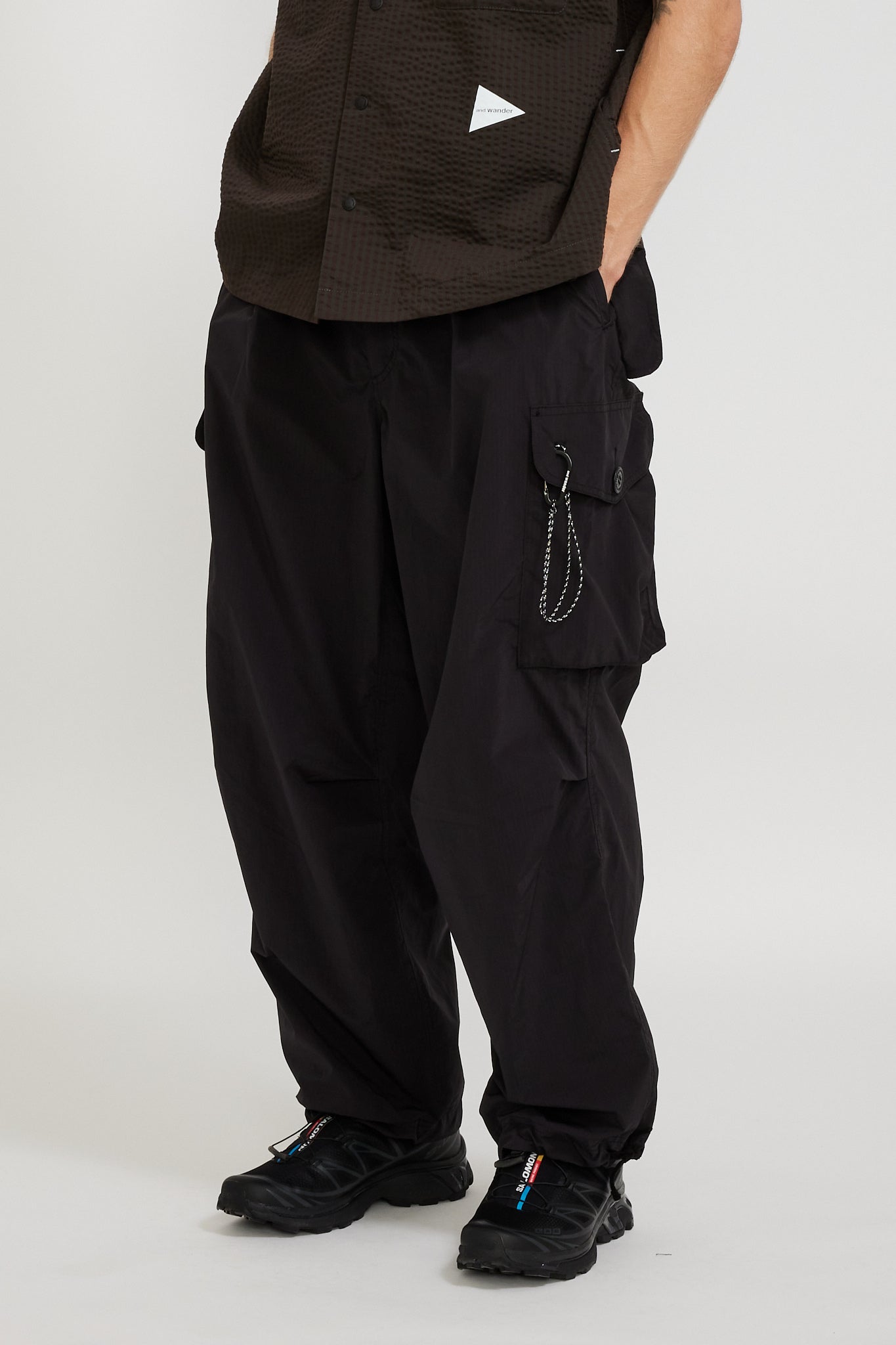 And Wander | Oversized Cargo Pants Black | Maplestore