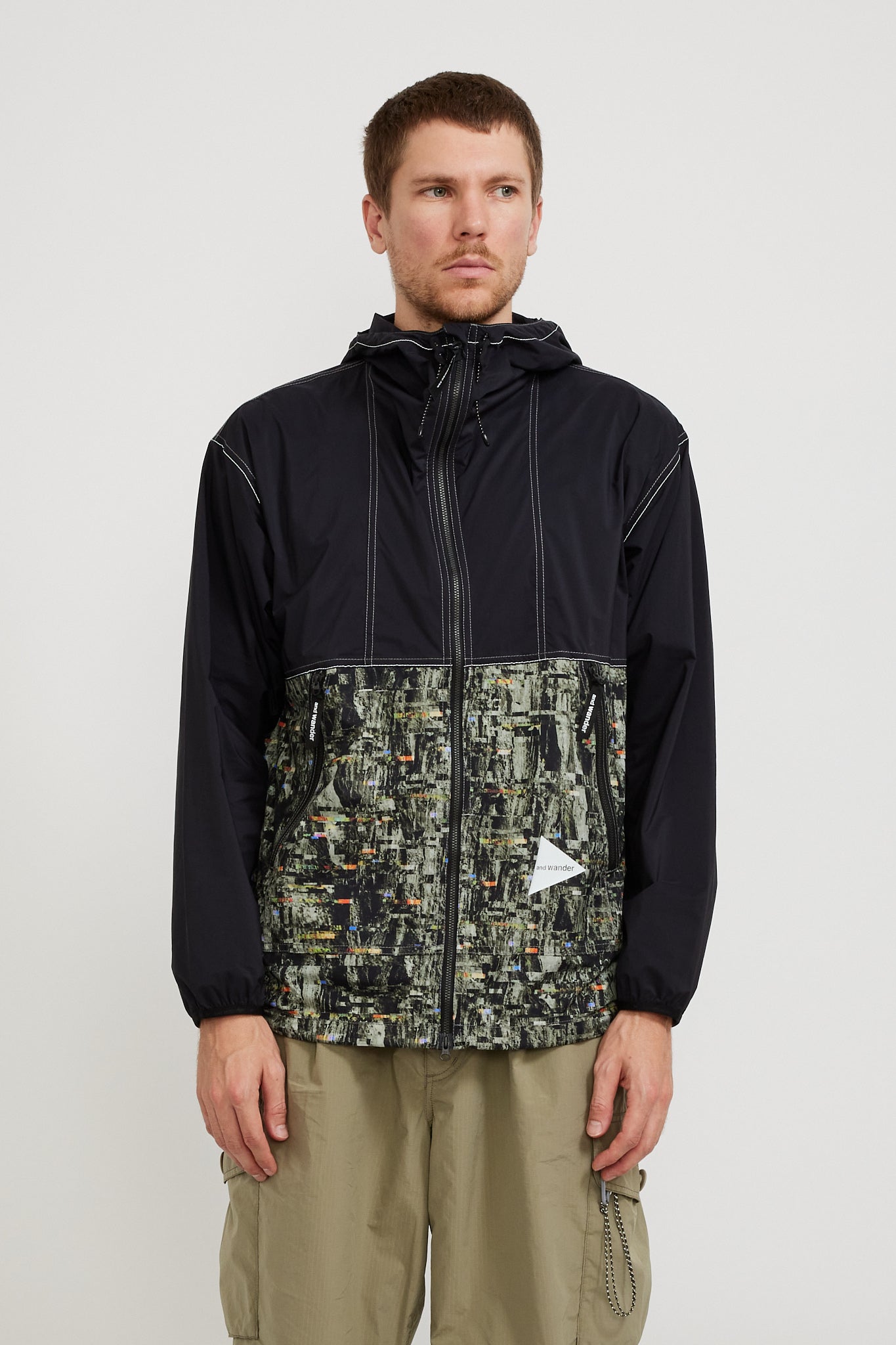 And Wander PERTEX Printed Wind Jacket Black Maplestore