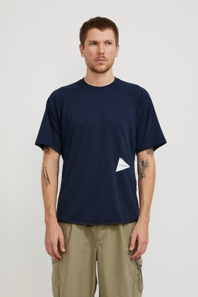 And Wander | Power Dry Jersey Raglan S/S T-Shirt Navy | Maplestore