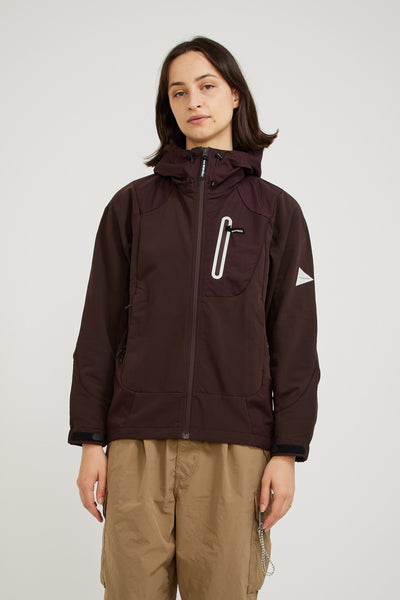And Wander Stretch Shell Jacket Bordeaux Womens Maplestore