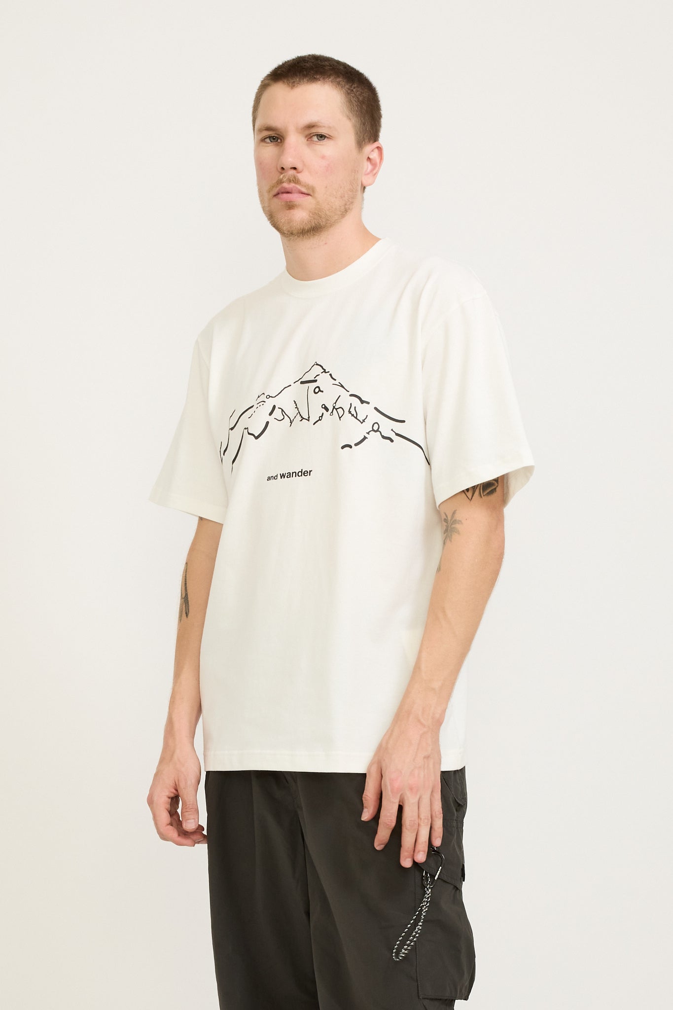 And Wander | Daijiro Ohara Map Key Print T-Shirt SS White | Maplestore