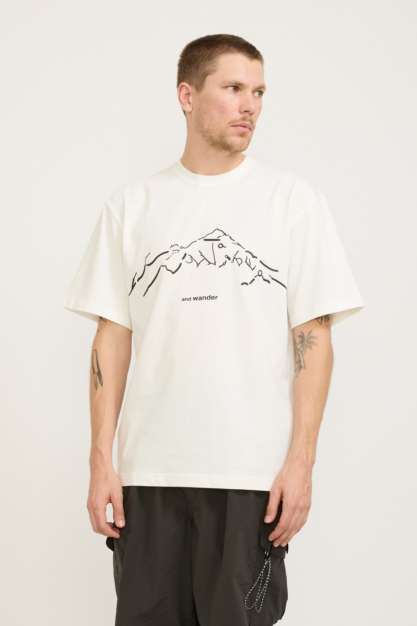 And Wander | Daijiro Ohara Map Key Print T-Shirt SS White | Maplestore