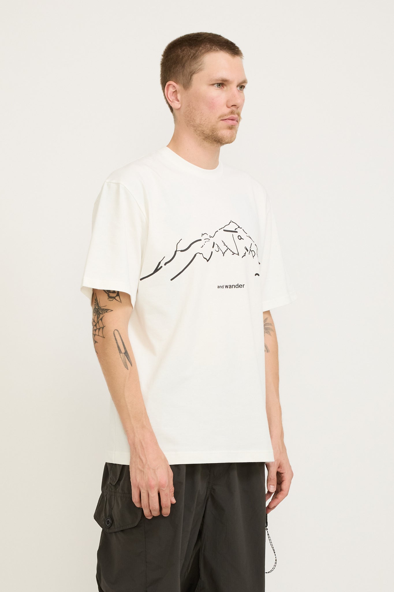 And Wander | Daijiro Ohara Map Key Print T-Shirt SS White | Maplestore