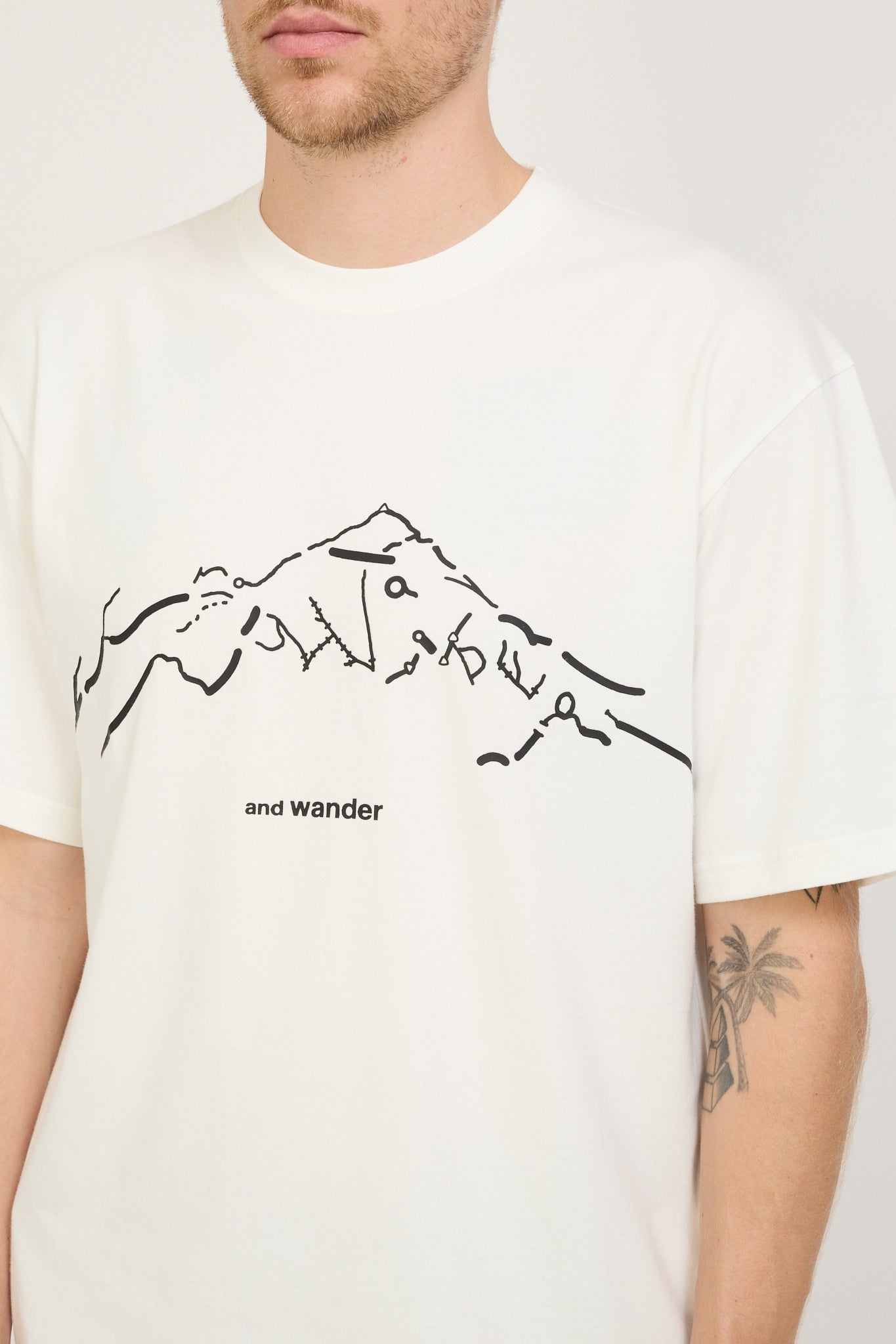 And Wander | Daijiro Ohara Map Key Print T-Shirt SS White | Maplestore