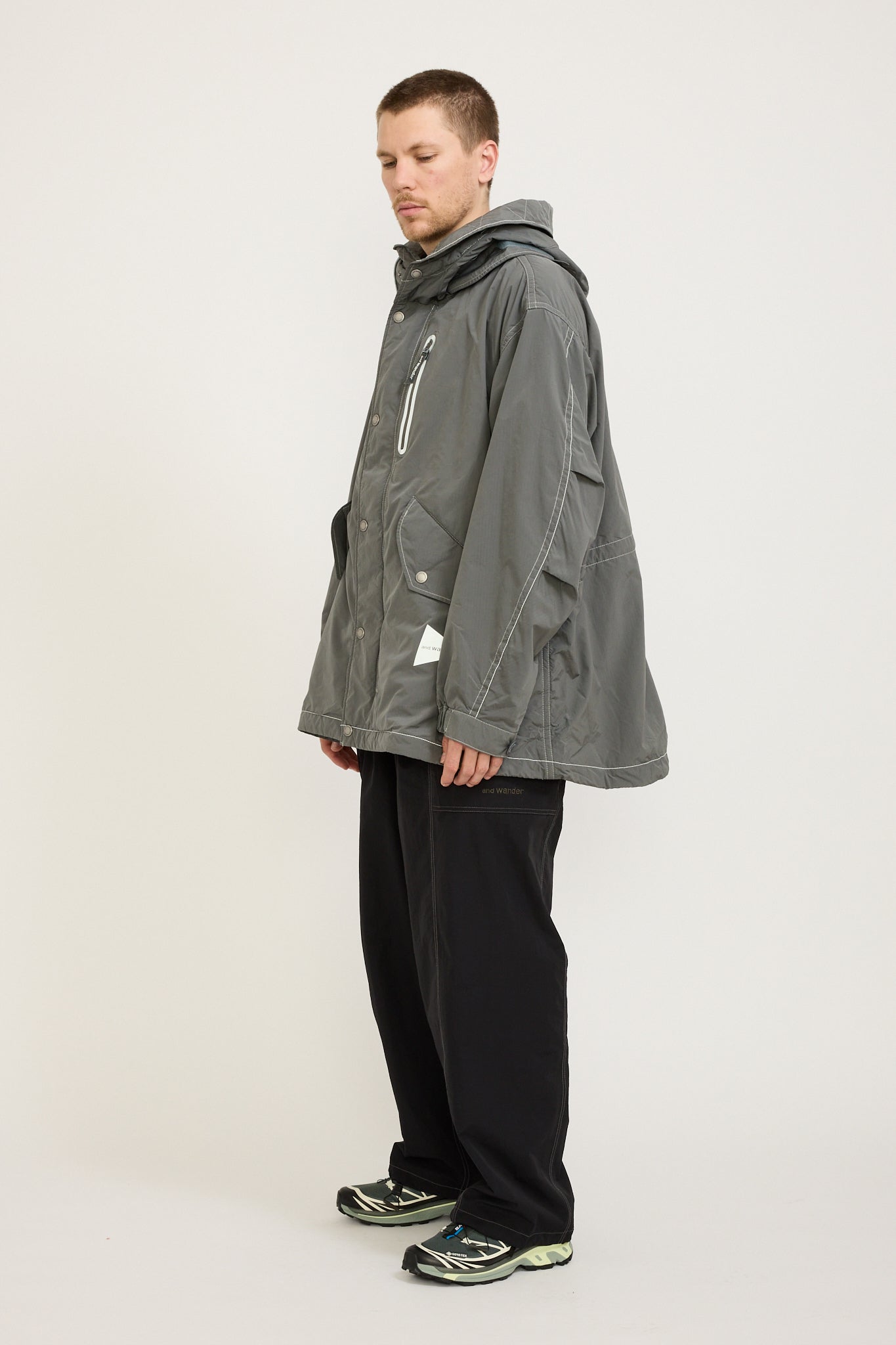 And Wander | Fishtail Octa Coat Grey | Maplestore