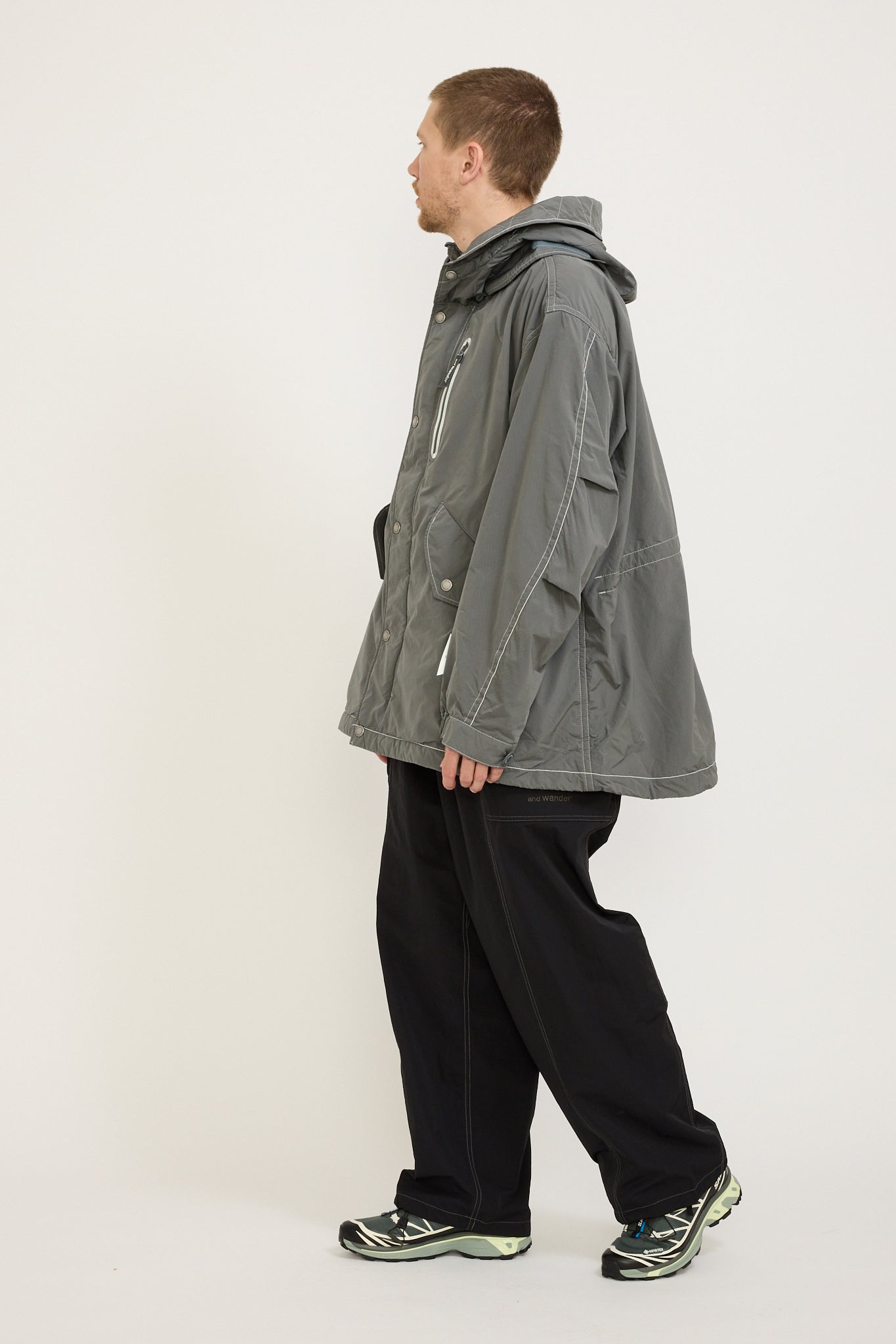 And Wander | Fishtail Octa Coat Grey | Maplestore