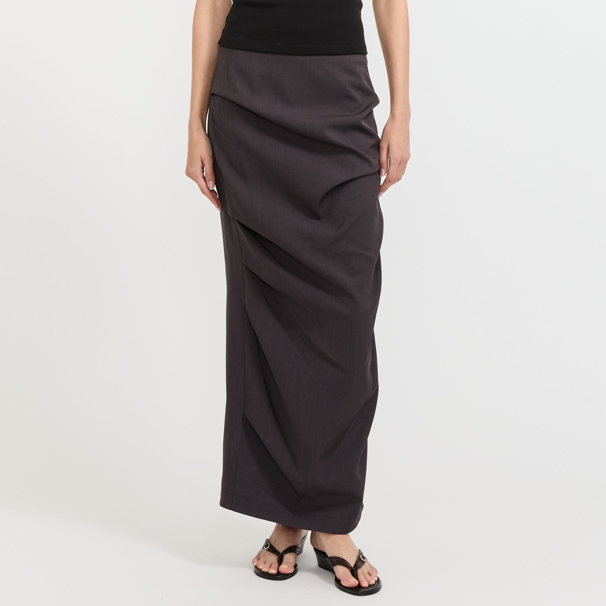 Draped Skirt Dark Grey