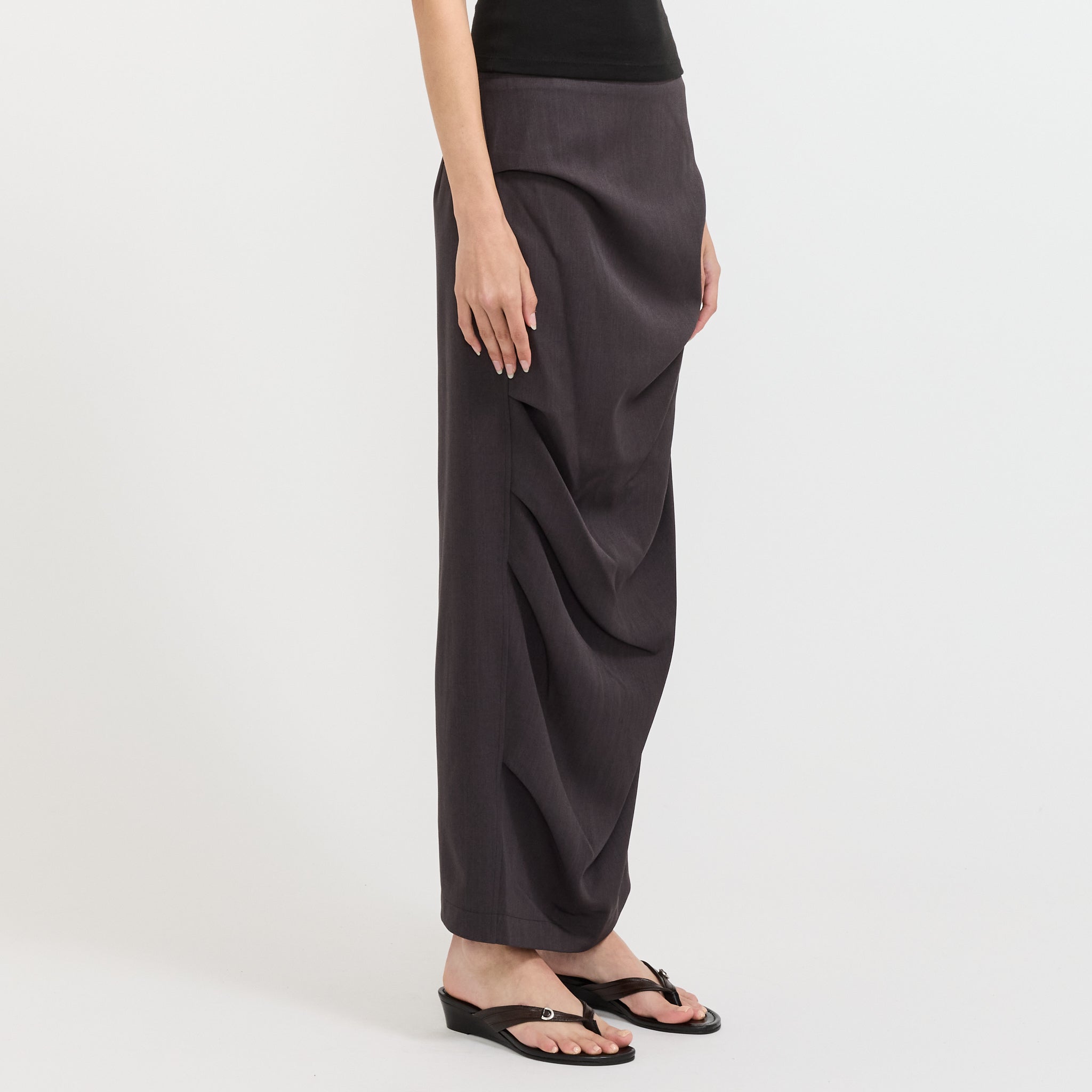 Draped Skirt Dark Grey