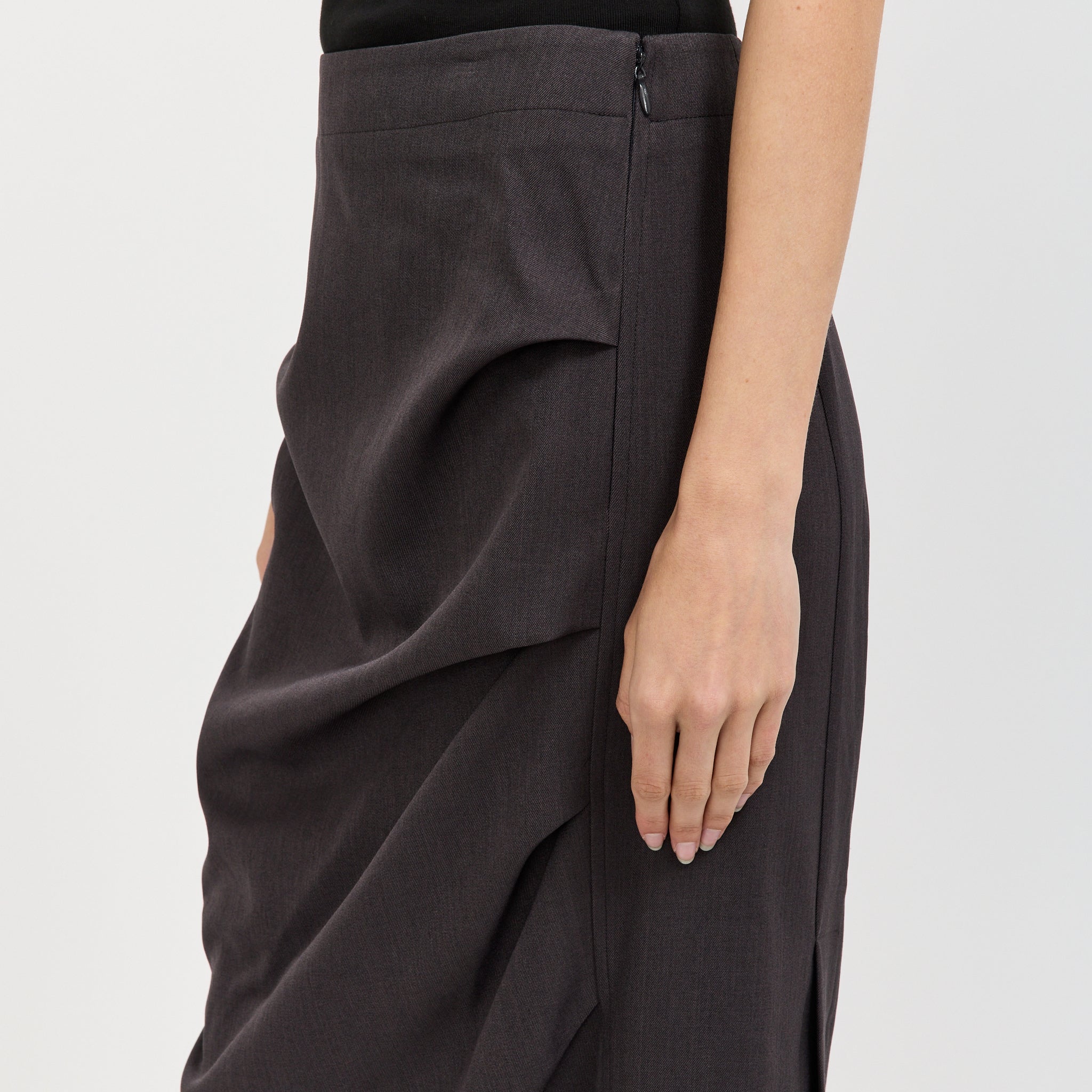 Draped Skirt Dark Grey